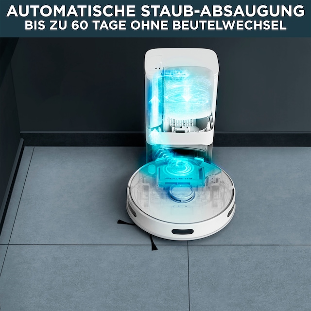 Rowenta Nass-Trocken-Saugroboter »RR8587 X-Plorer Serie 75+,«,  Absaugstation, 3 Reinigungsmodi, Laser-Navigation, 0,26L Staubbehälter mit  3 Jahren XXL Garantie