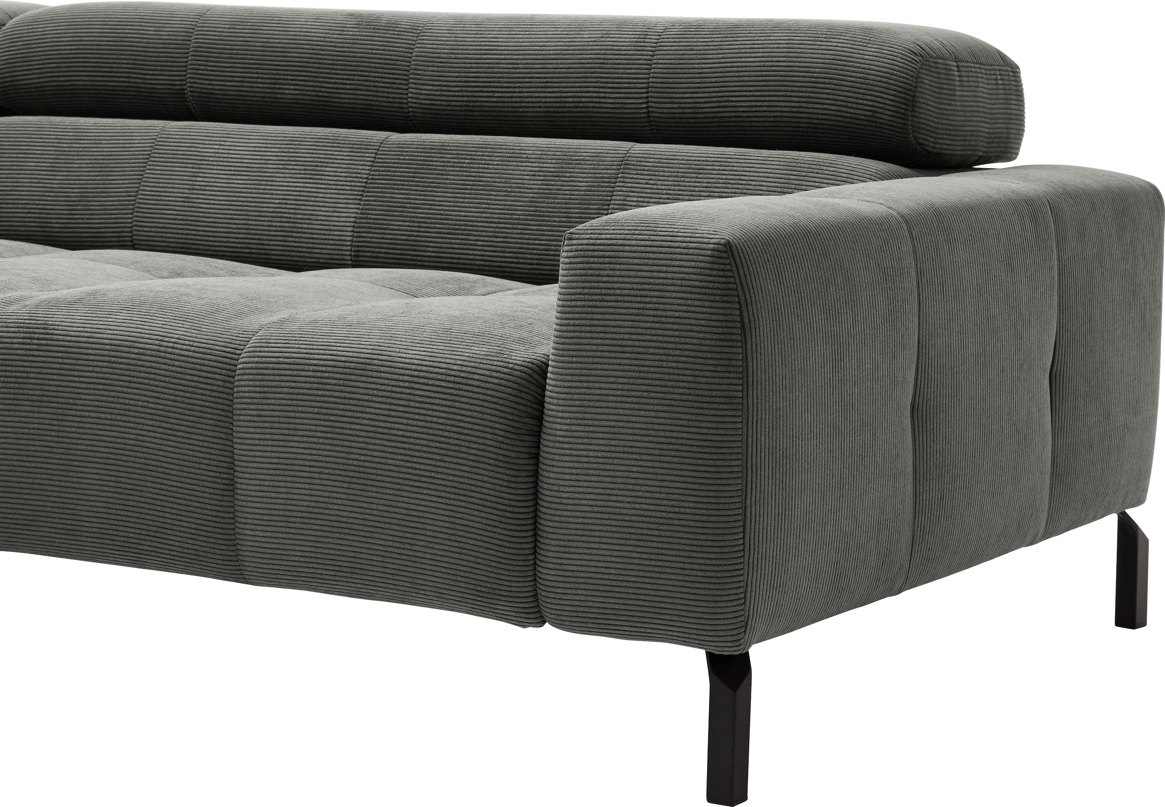 Places of Style Ecksofa »Claya, L-Form, incl. Kopfteilverstellung, Breite 276 cm«, wahlweise elektrischer Sitzvorzug