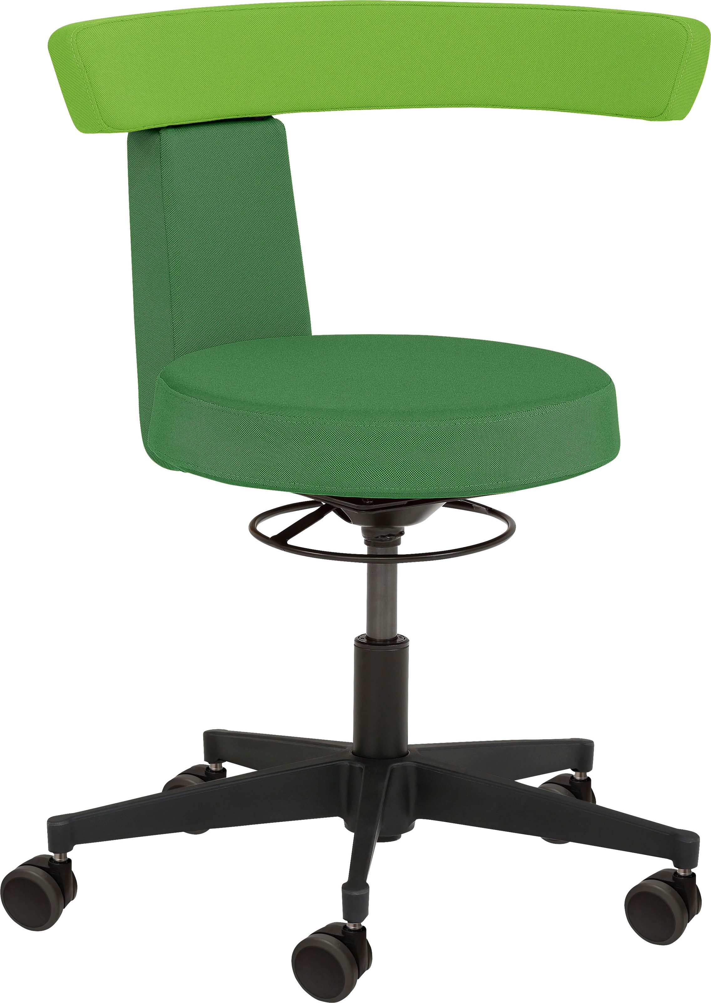 Mayer Sitzmöbel, Drehhocker »Funktionsdrehhocker 1263« 1 Stk. tlg., Dunkelgrün/Apfelgrün, 100% post-consumer recyceltes Polyester, B/H/T: 64 cm x 60 