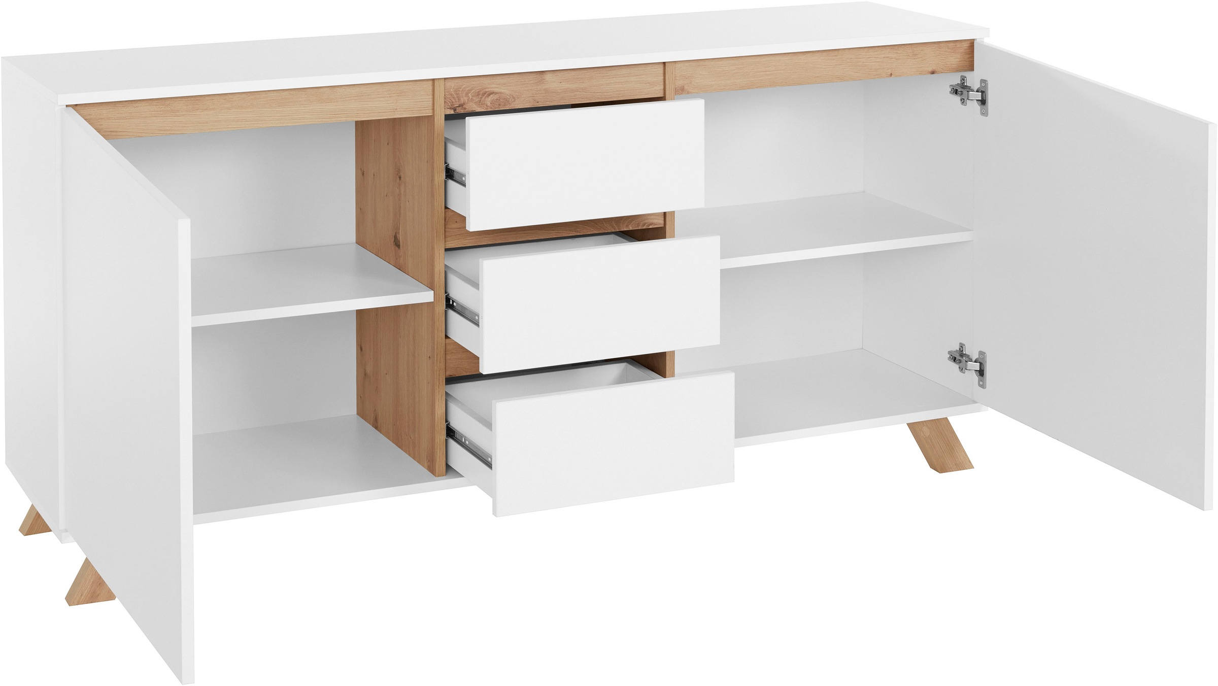 Homexperts Sideboard »Vicky«, Breite 160 cm oder 180 cm, in matt weiß