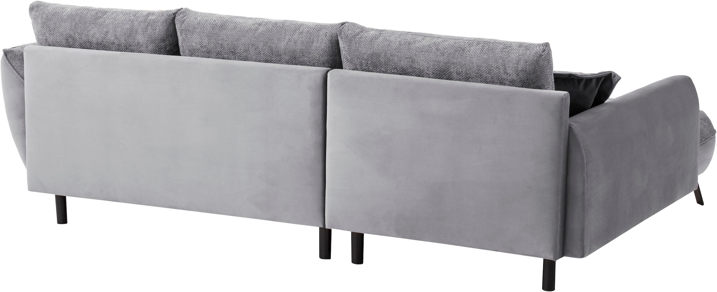 exxpo - sofa fashion Ecksofa »Bellinii, Materialmix, Strukturbezug und pflegeleichter Microvelours« bequem und modern, Materialmix, L-Form