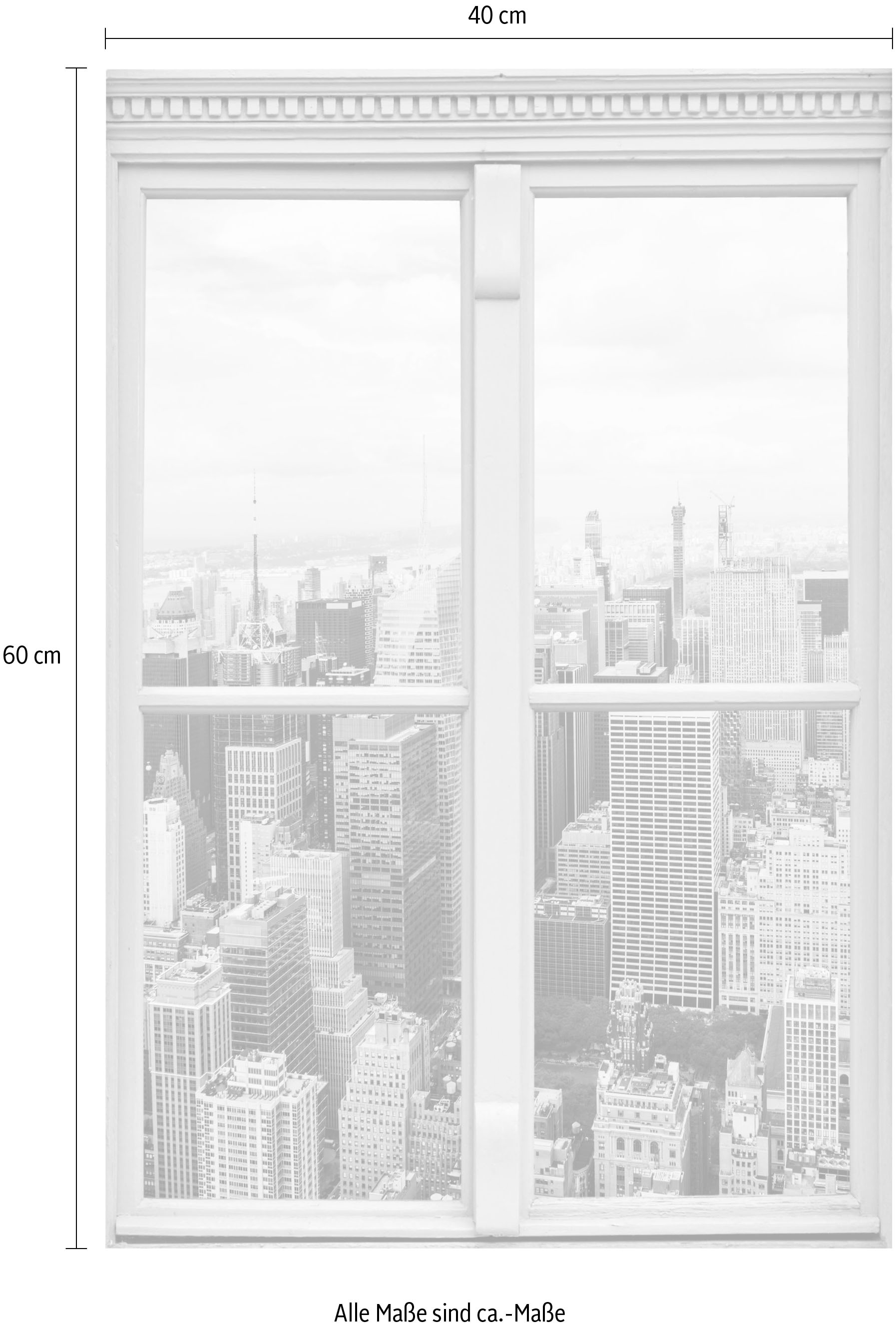 queence Wandsticker »New York«, Wandsticker, Wandbild, selbstklebend, 3D, Fenster