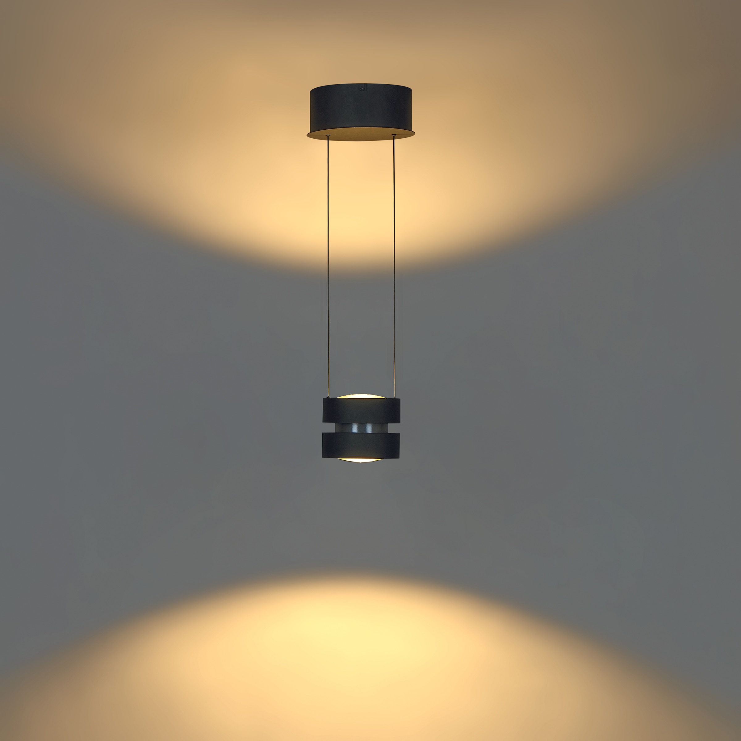 lumiCouture LED Pendelleuchte »Glow Sphere« LED-Modul 1 Stk. Warmweiß 2700 K, Up Downlight, Aluminium/Glas, schwarz