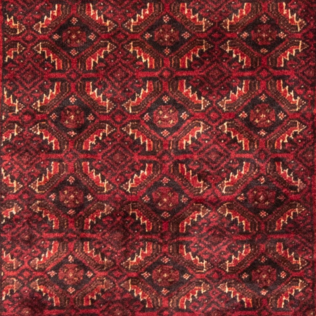 morgenland Hochflor-Läufer »Belutsch Durchgemustert Rosso scuro 216 x 107 cm«, rechteckig