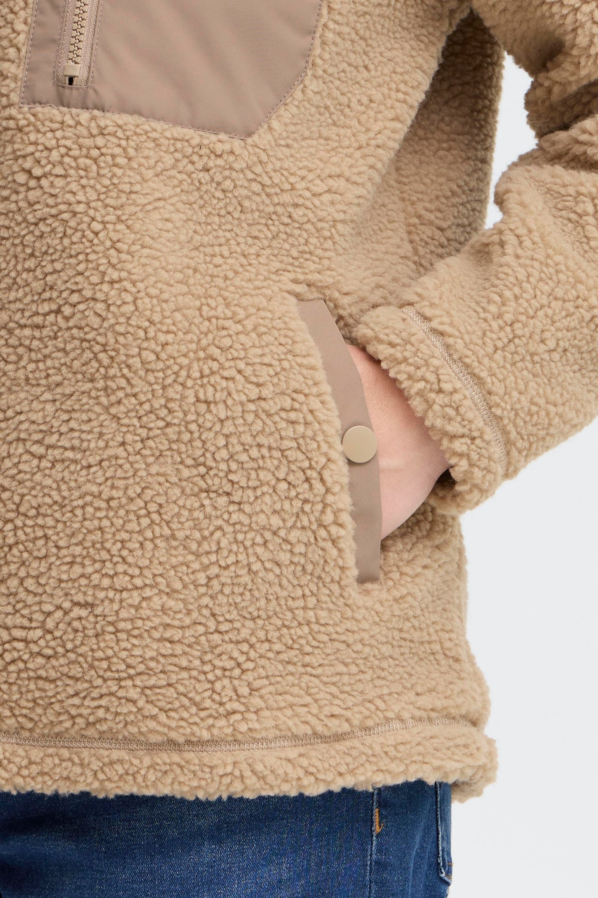 OXMO Plüschjacke »Plüschjacke OXABBY HALFZIP«