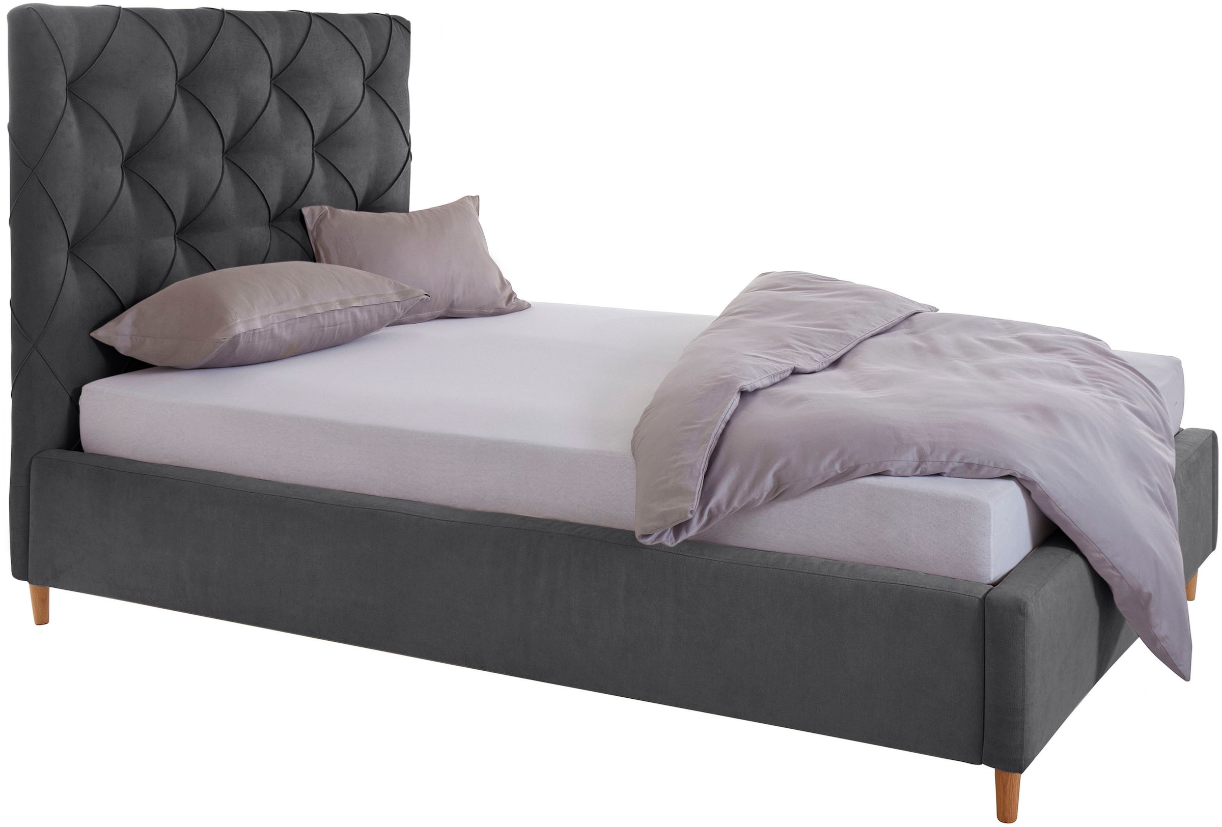 Leonique Polsterbett »Louanne« mit schöner Knopfheftung im Rückenteil, inkl. Bettkasten