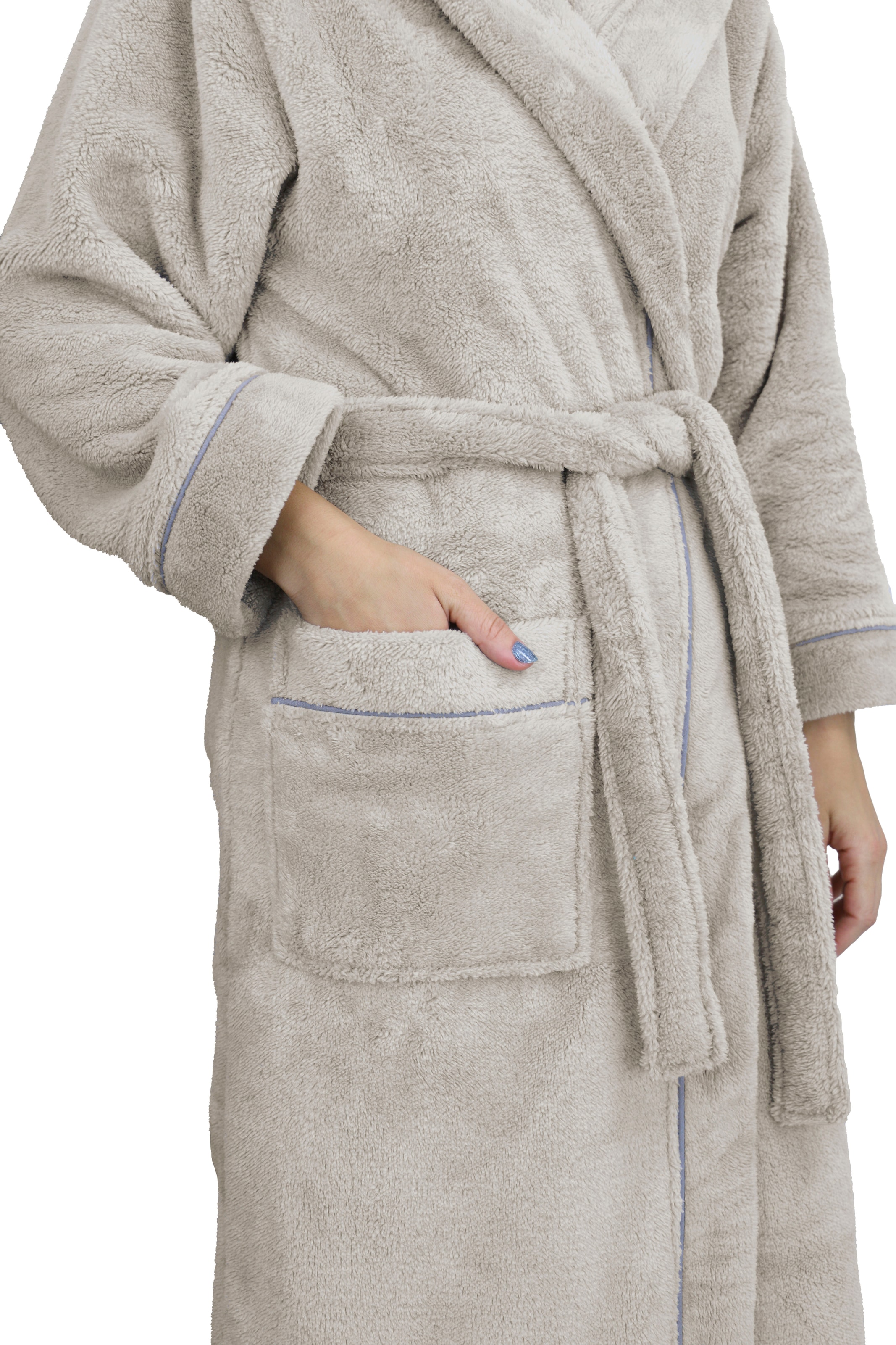 my home Unisex-Bademantel »Lillou, ideal für Sauna & Spa, Hotelbademantel, Morgenmantel«, (1 St.), kuschelig weicher Fleece, für Damen und Herren, XS-3XL