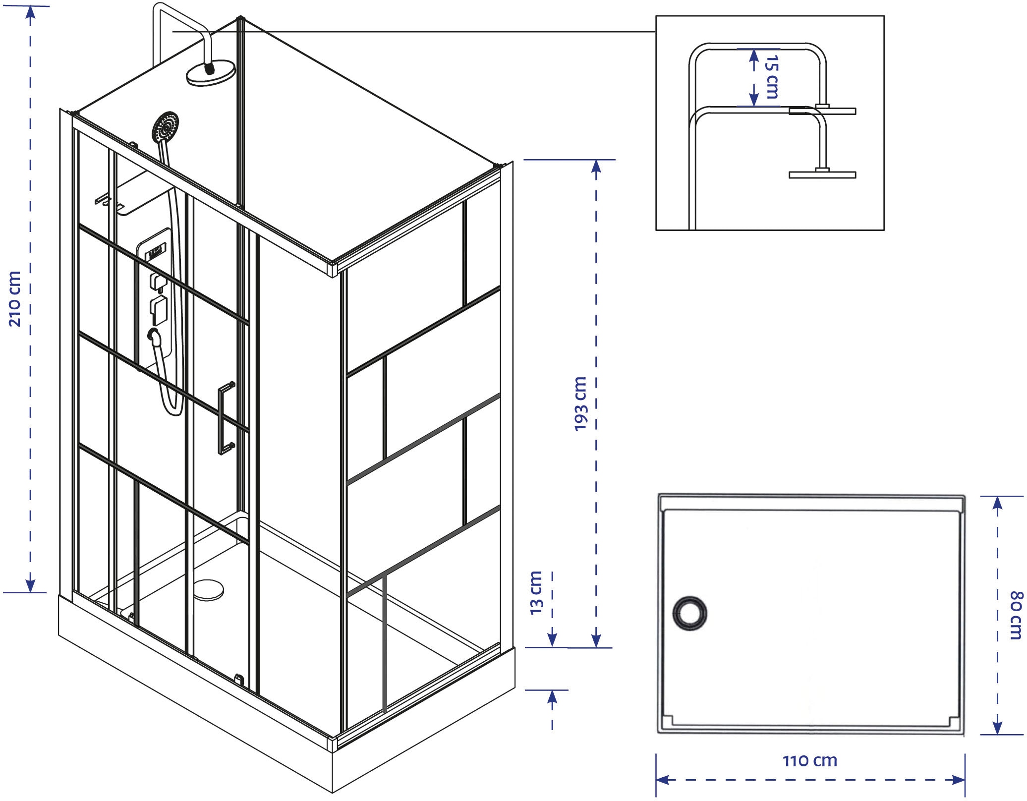 Marwell Komplettdusche »Bricks«, inkl. Armaturen