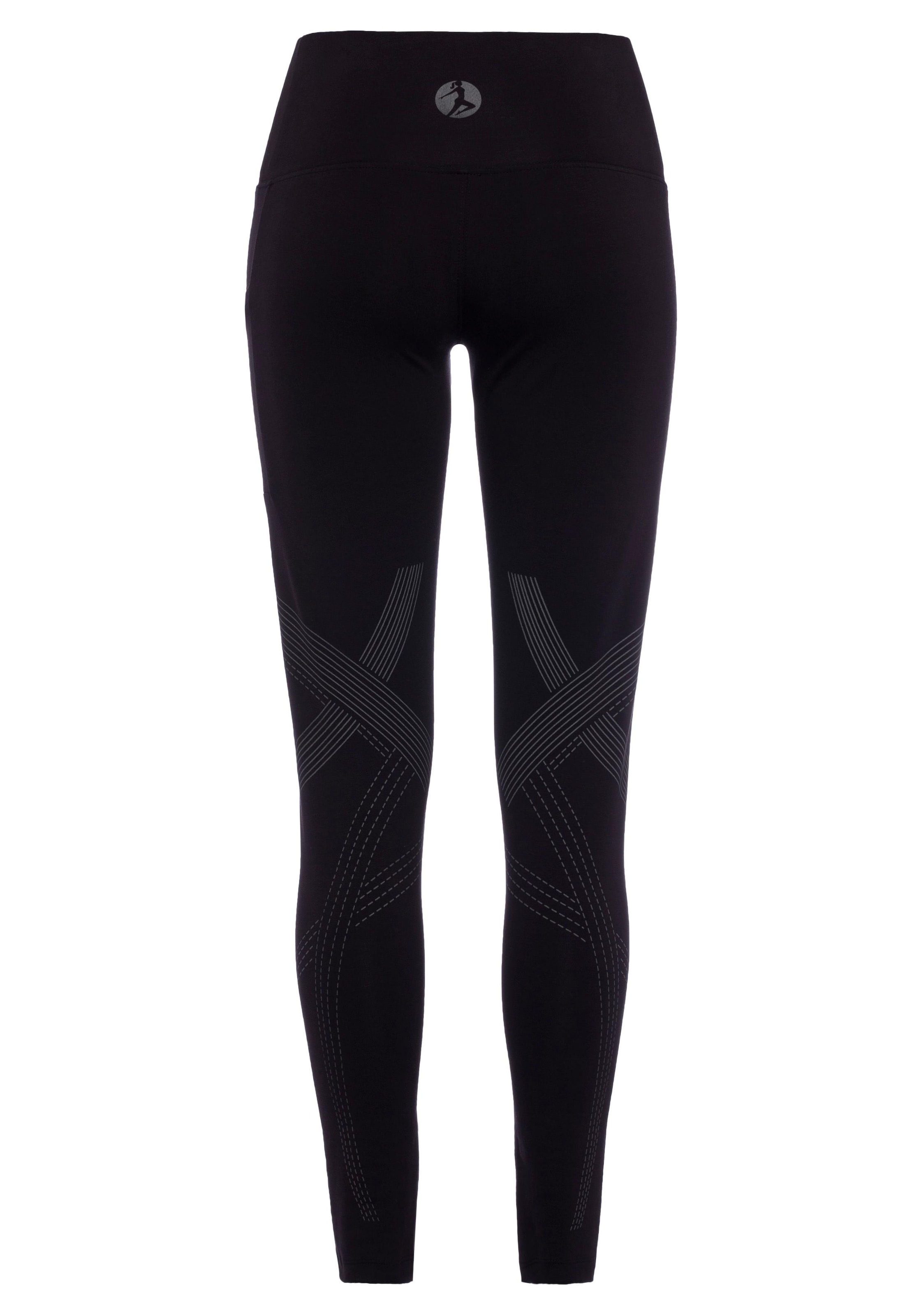 LASCANA ACTIVE Leggings, mit optischen Reflektorprint und Handytasche, Loungewear