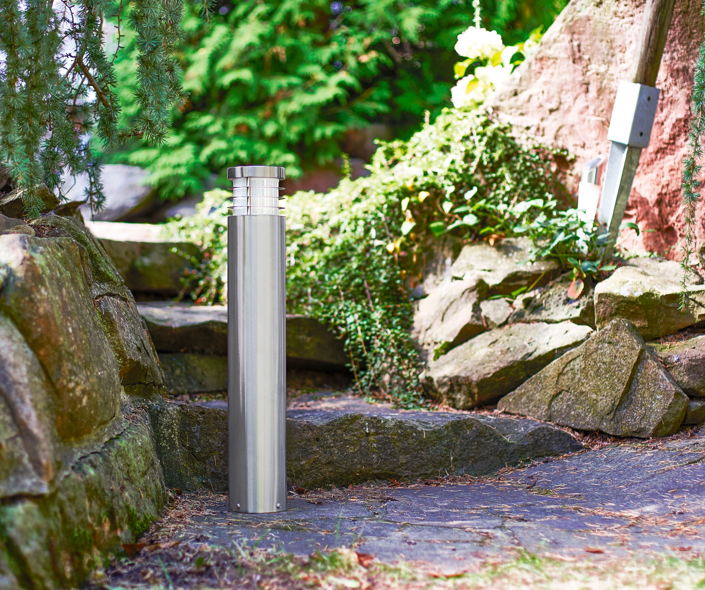 HEITRONIC Gartenleuchte »Aruba«, 1 flammig, Leuchtmittel E27 | ohne Leuchtmittel, Außenlampe, Außenleuchte, aus Edelstahl
