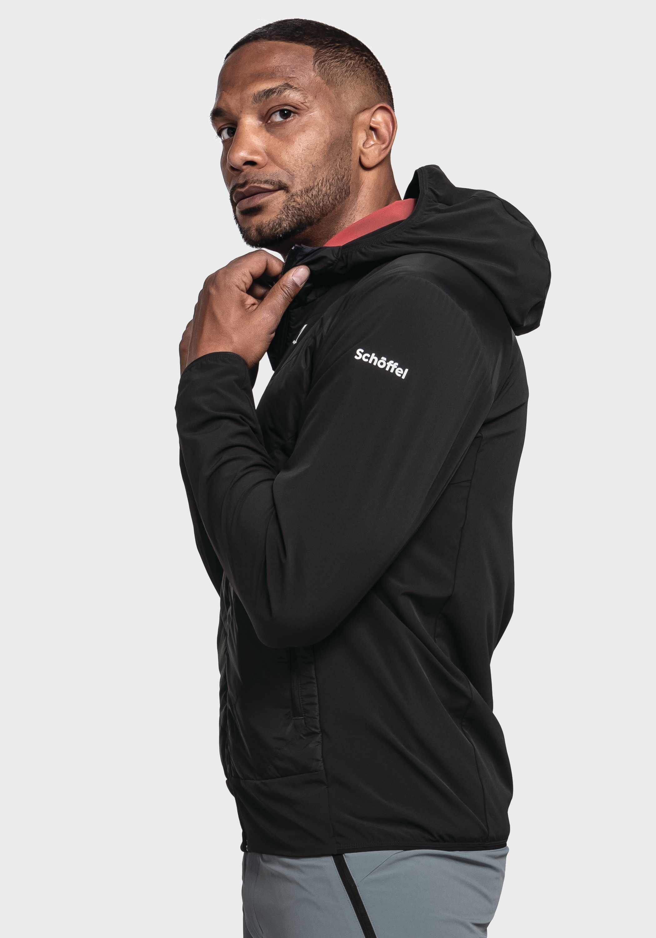 Schöffel Funktionsjacke »Hiking Hybrid Jk Style Blaueis MNS«, mit Kapuze