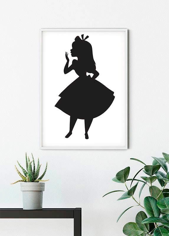 Komar Bild »Alice Silhouette« Disney 1 Stk. tlg. Wandbild zur Dekoration im Kinderzimmer - ohne Rahmen