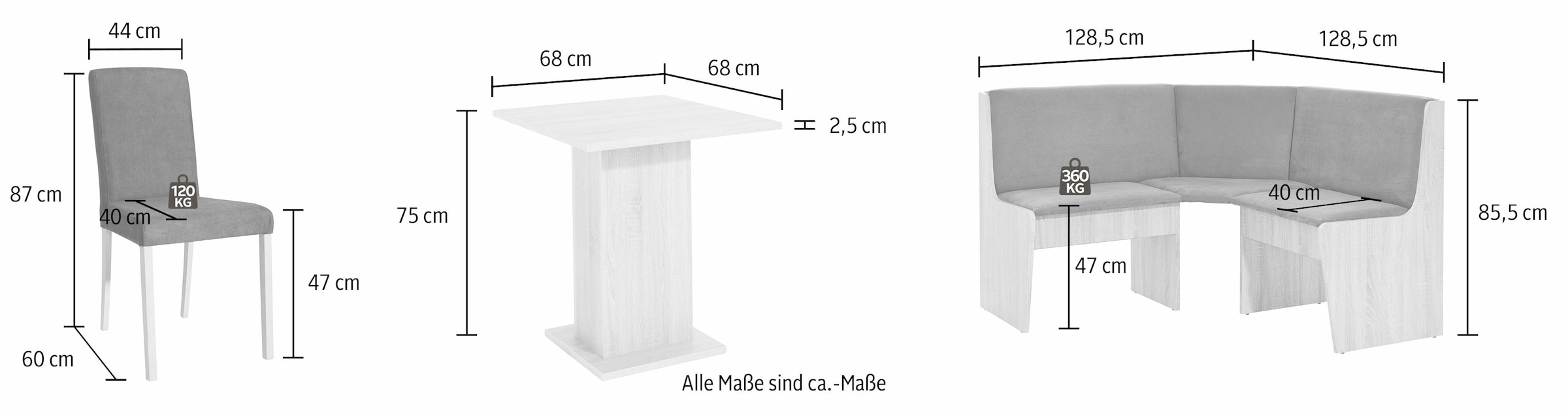 Home affaire Eckbankgruppe »Luce«, (Set, 4 tlg.)