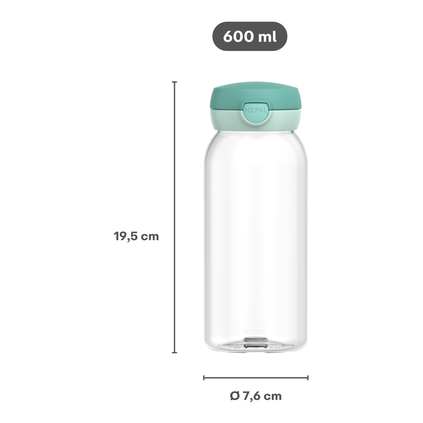 Mepal Trinkflasche »Trinkflasche mit Klappdeckel Campus 600 ml« Spülmaschinengeeignet