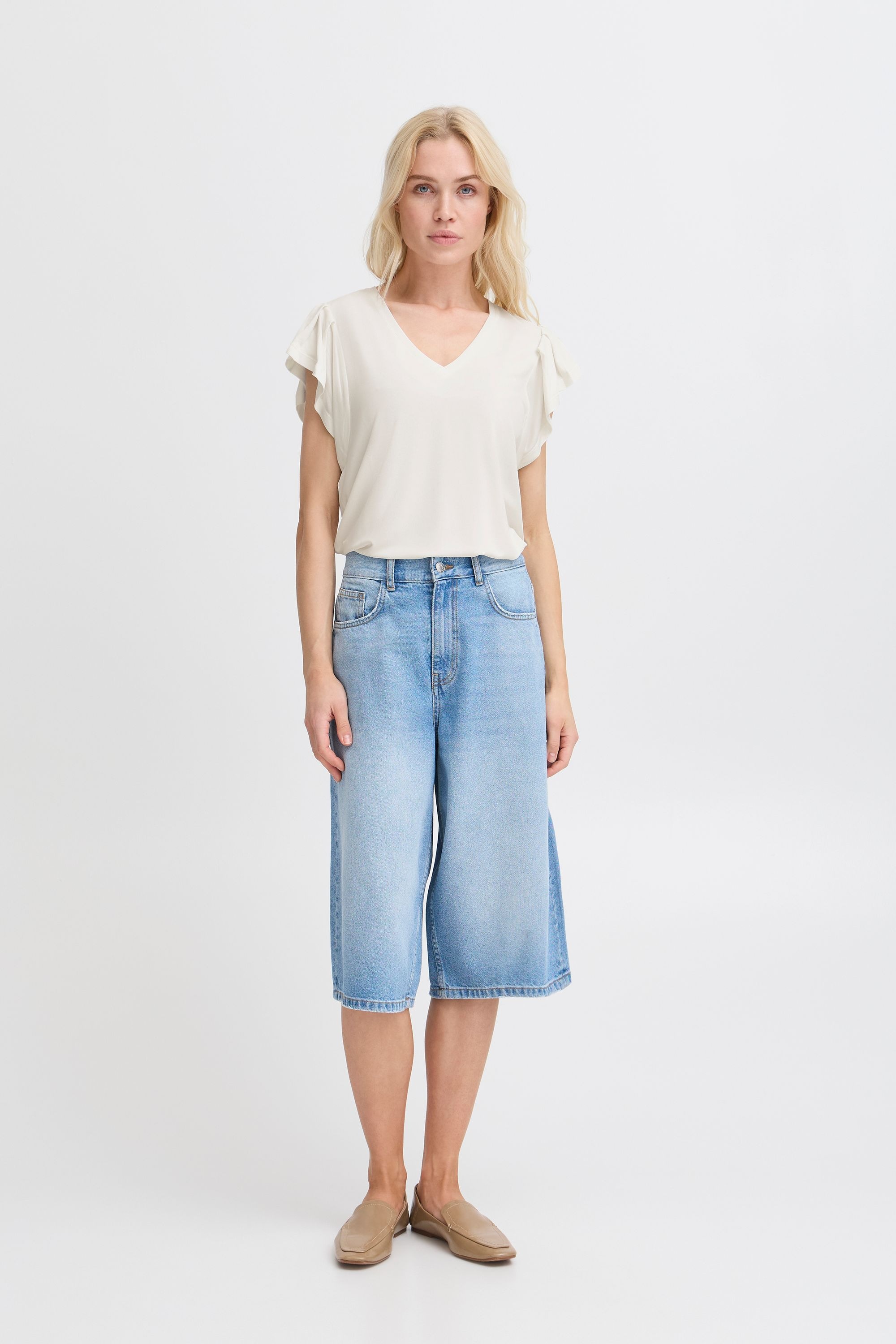 b.young V-Shirt »V-Shirt BYPERL RUFFLE«