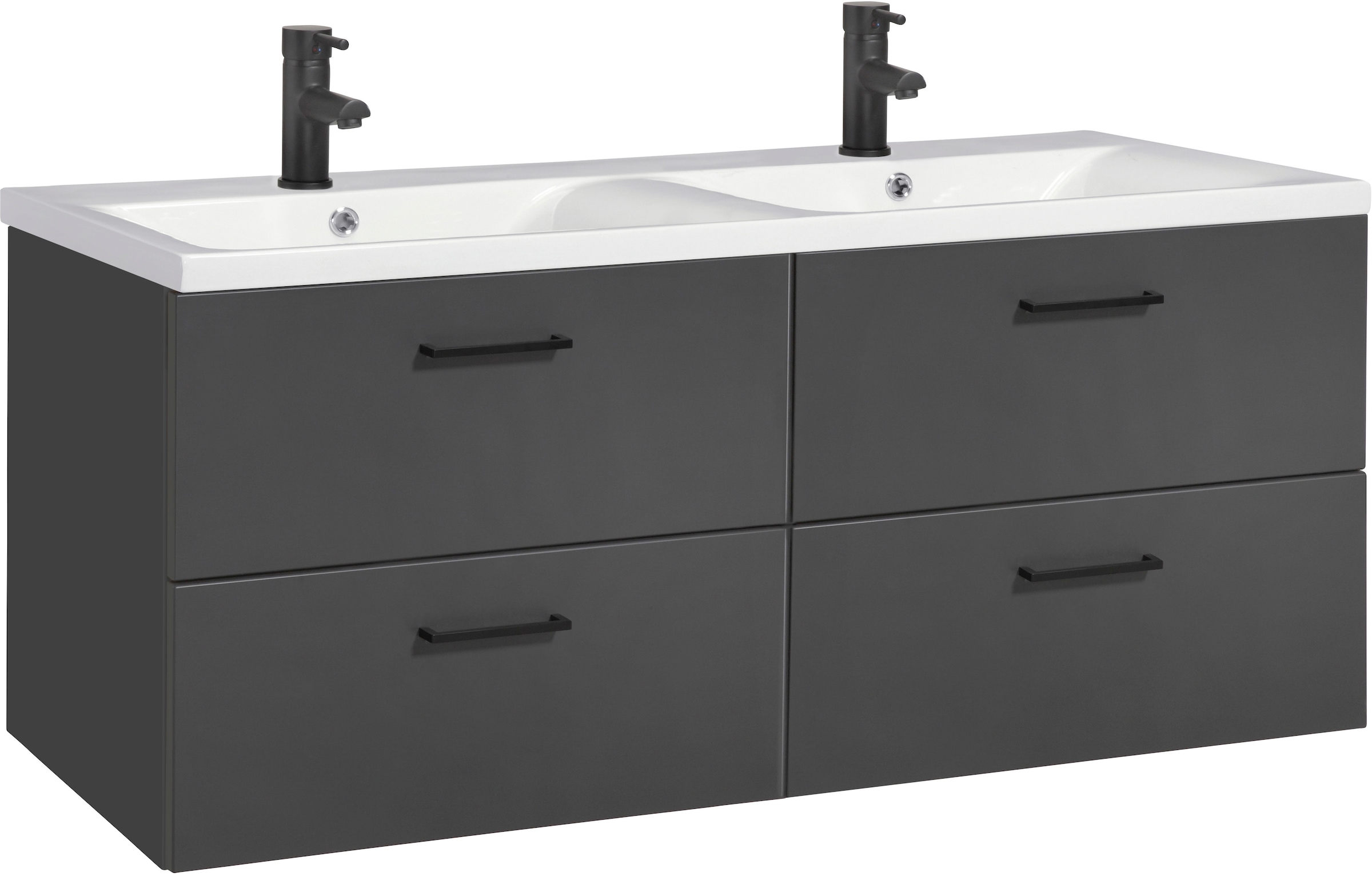 Doppelwaschtisch »Trento«, Badmöbel in Breite 120 cm, 2 Doppel-Waschbecken zur Auswahl