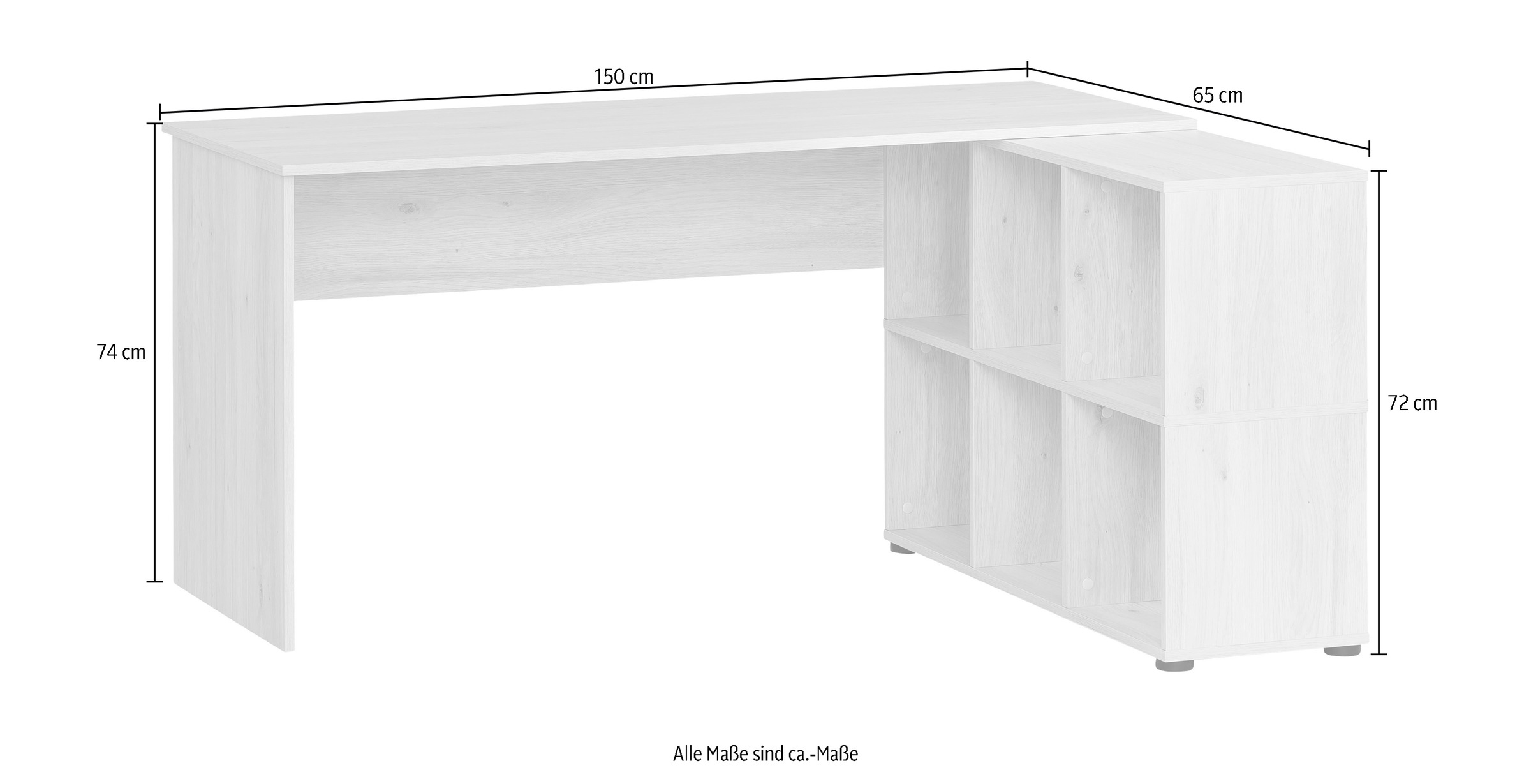 Schildmeyer Regal-Schreibtisch »Serie 400«, Breite 150 cm, Eckschreibtisch