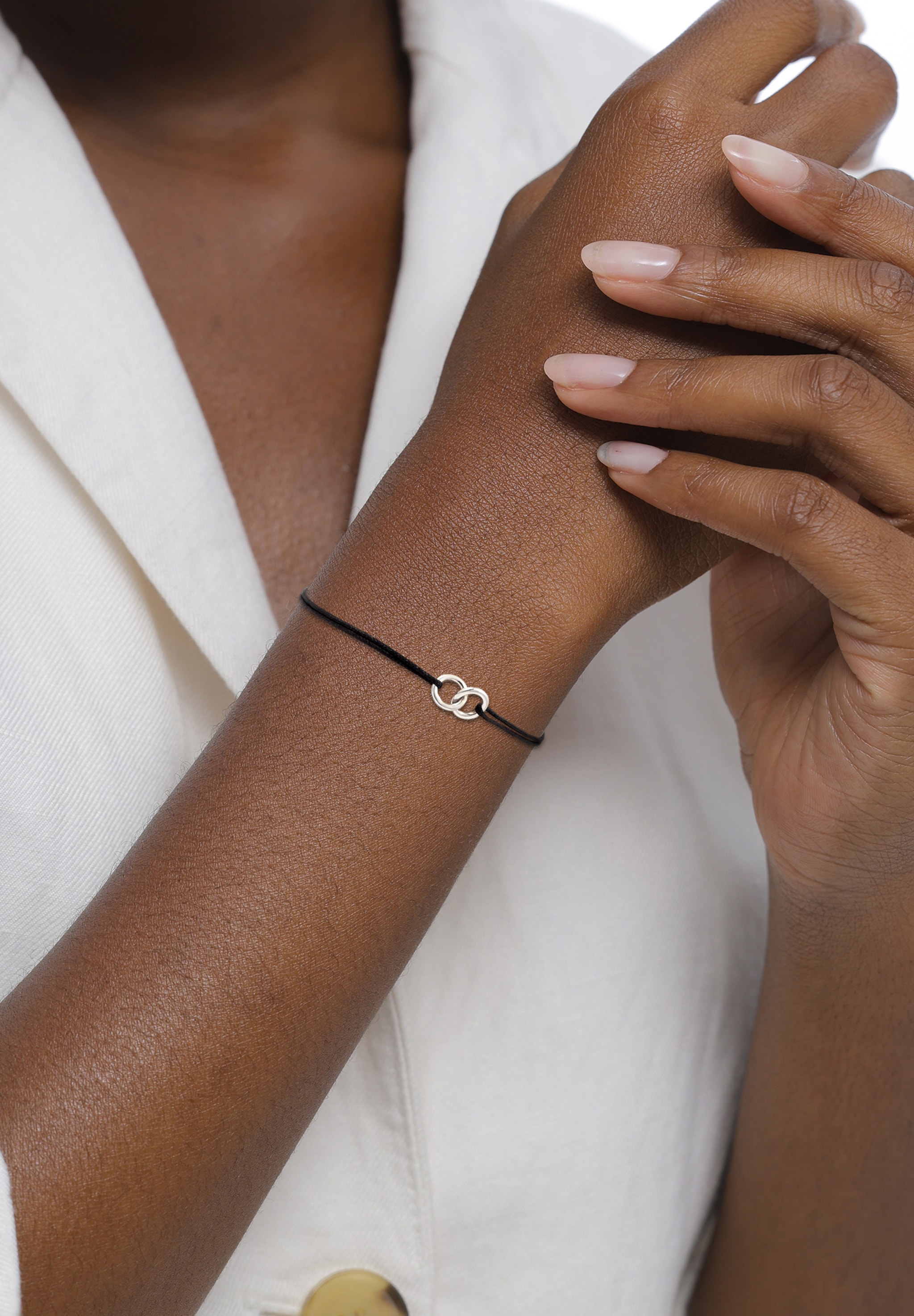 Elli Armkette »Armband Nylon Kreis Ringe 925 Sterling Silber«