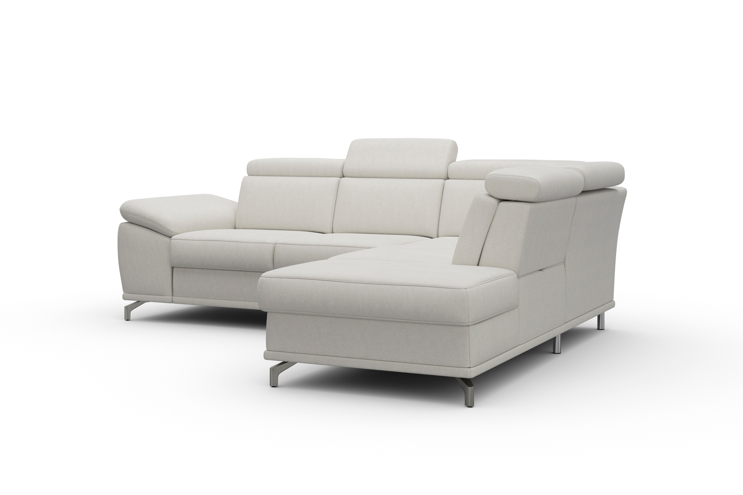 sit&more Ecksofa »Cabrio L-Form, mit Sitztiefenverstellung, Arm- und Kopfteilverstellung«, 3 Nierenkissen, Federkern, optional Bettfunktion und Stauraum
