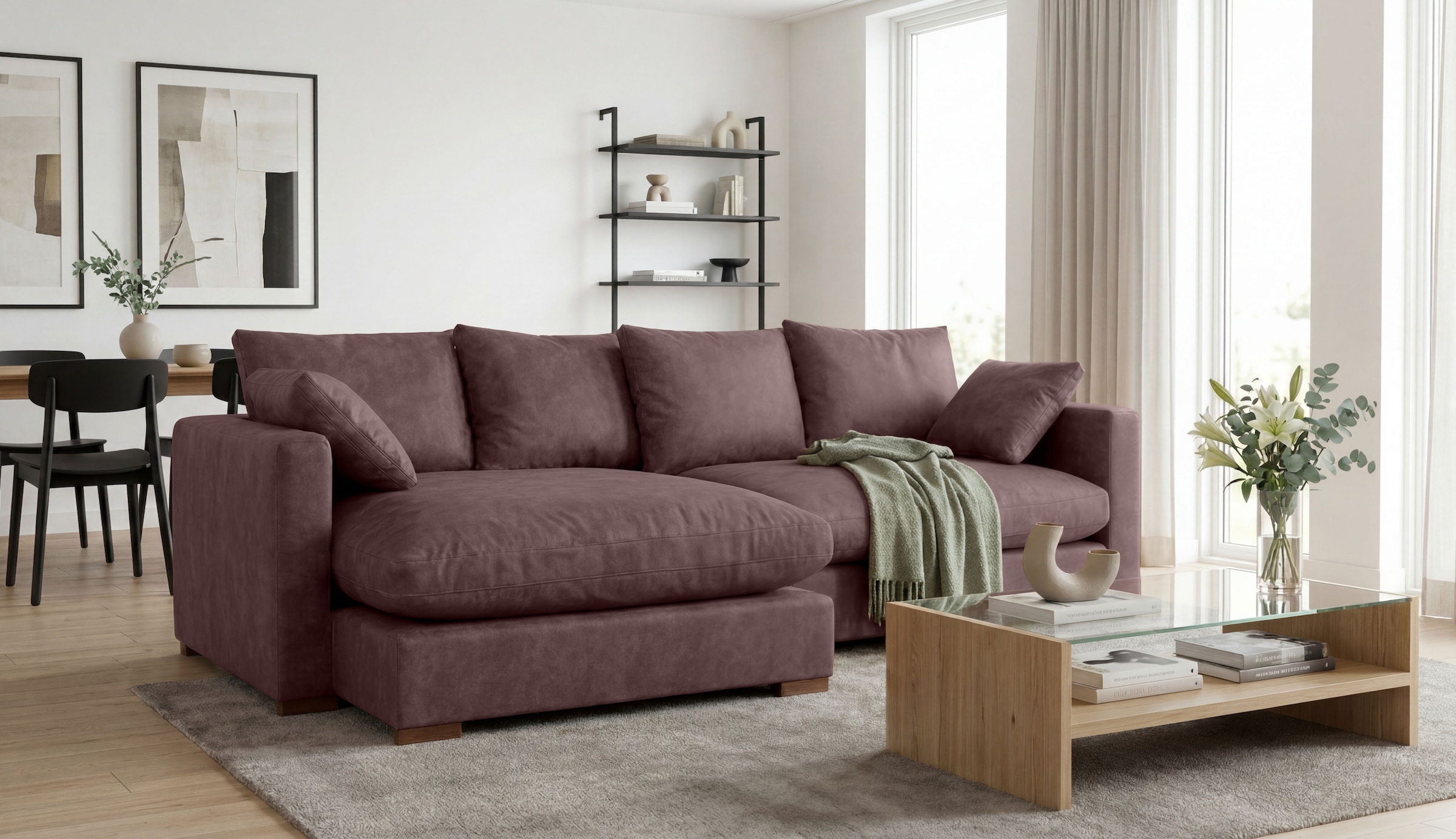 Home affaire Ecksofa »Coray« Breite 266 cm, extra weich und kuschelig, mit Federn und Daunen