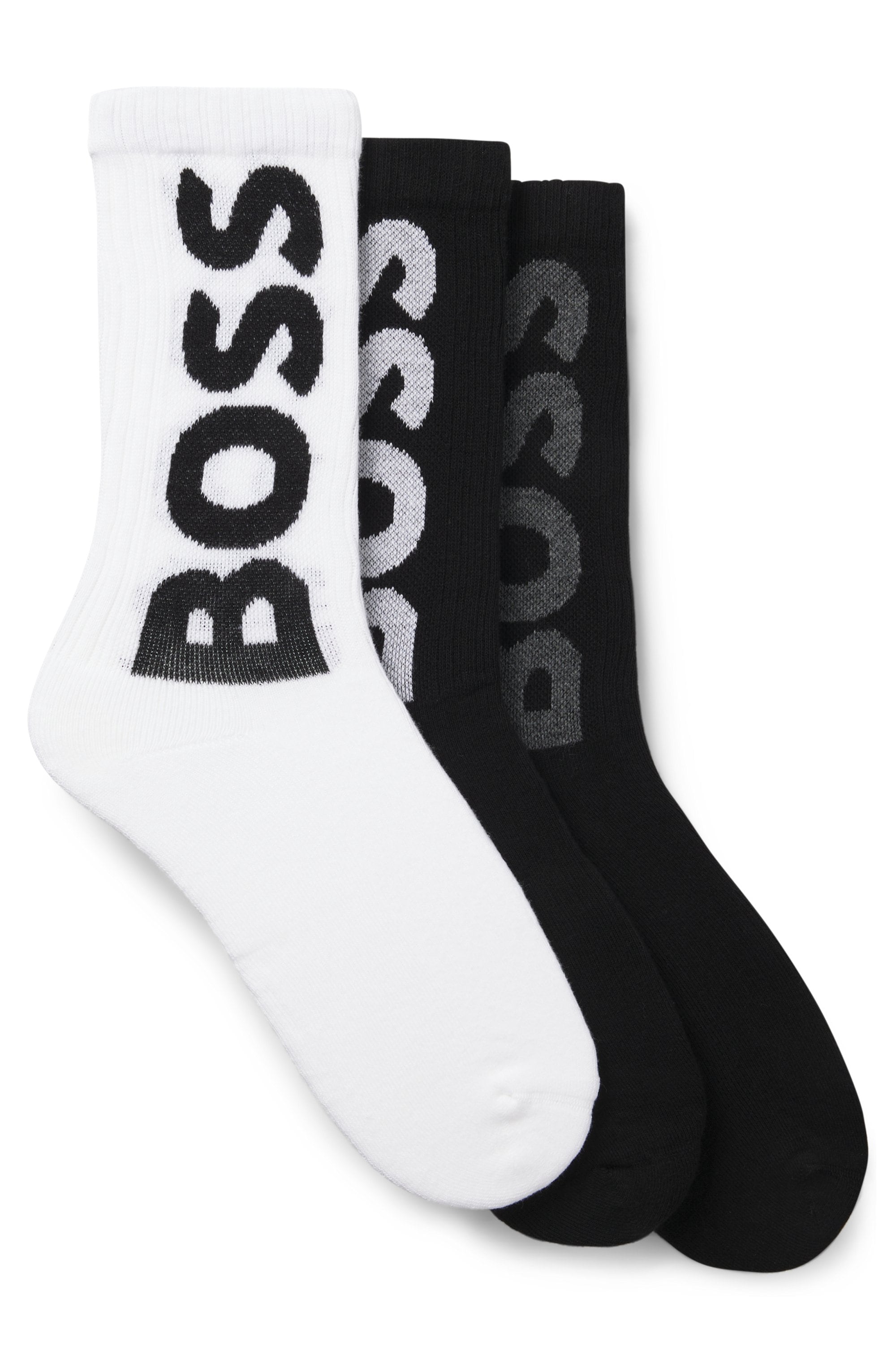 BOSS Socken »3P QS Rib Logo CC« mit Logo