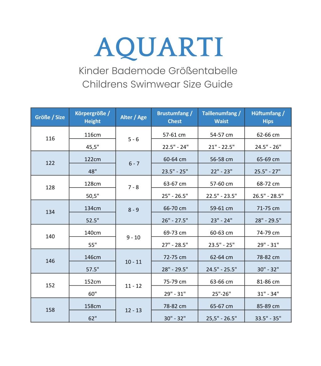 AQUARTI Badeanzug »Badeanzug Mädchen Badeanzug mit Bein Ringerrücken«
