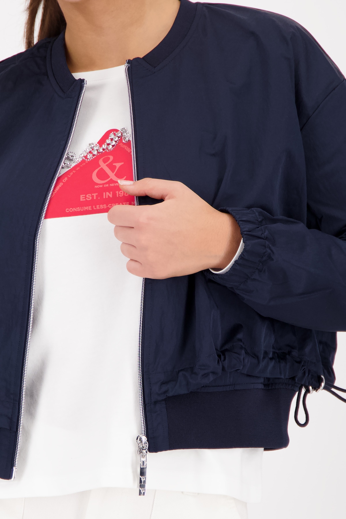 Monari Kurzjacke ohne Kapuze Regular fit mit Rundhalsausschnitt