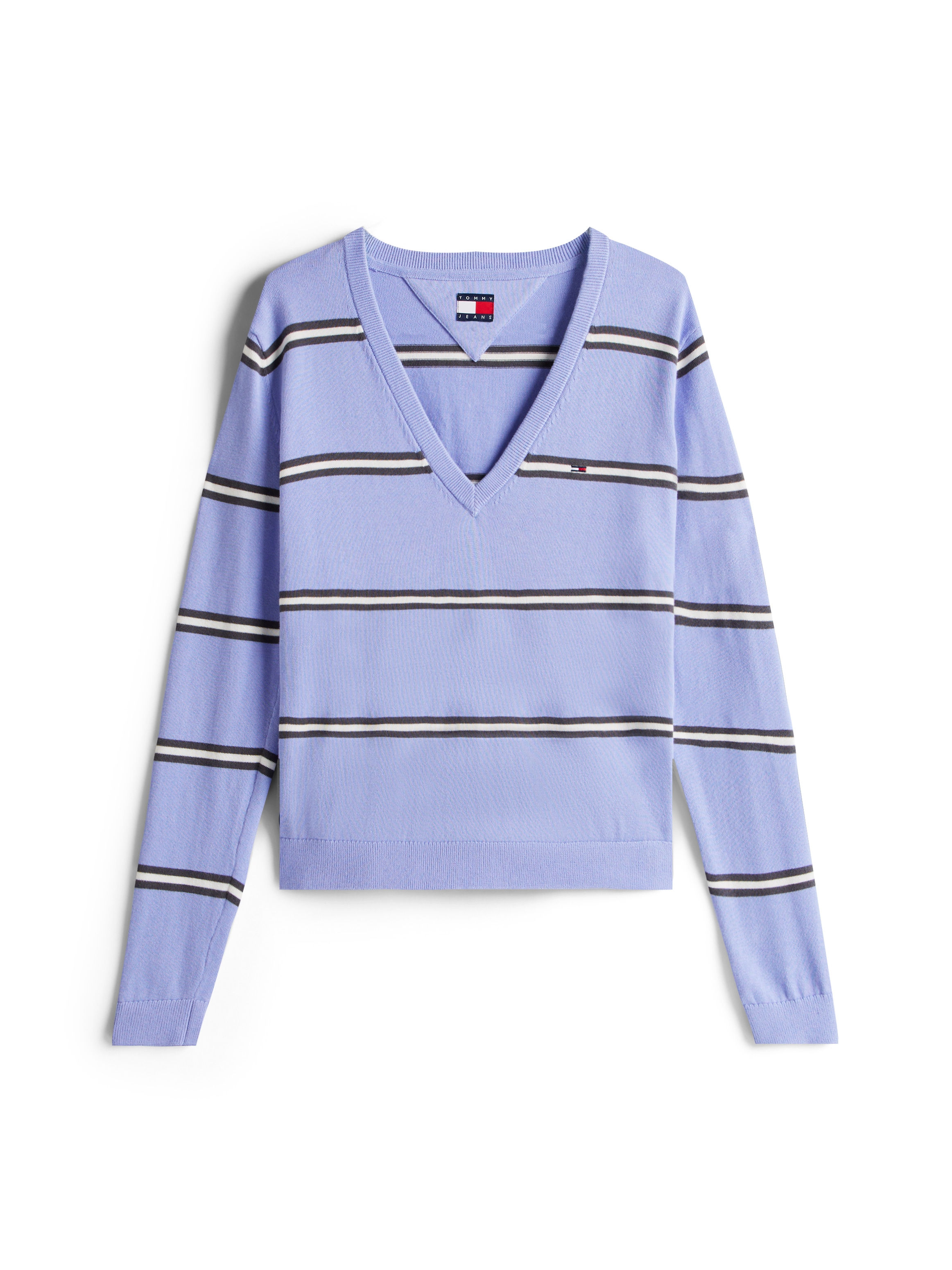 Tommy Jeans V-Ausschnitt-Pullover »TJW ESSENTIAL VNECK SWEATER EXT« mit Logostickerei