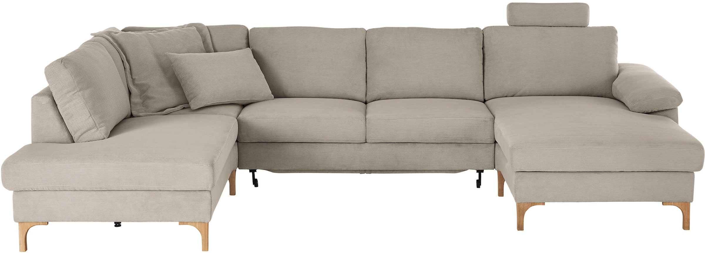 3C Candy Wohnlandschaft »Lecce, wahlweise PUR-Schaumstoff oder Tonnentaschenfederkern U-Form« Bettkasten in Umbauecke und Longchair, sowie Querschläfer im 2-Sitzer