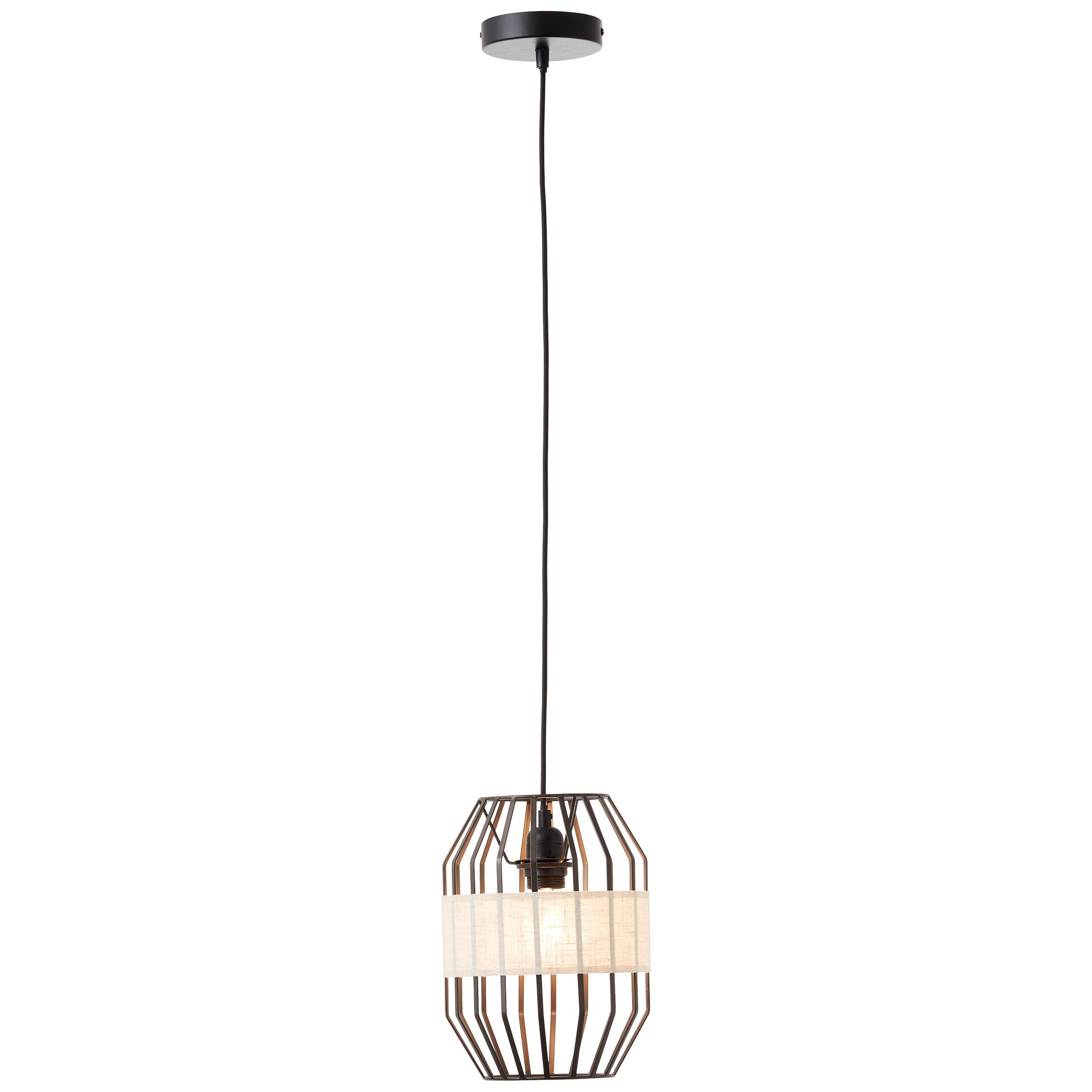 Brilliant Pendelleuchte »Slope«, 1 flammig, Leuchtmittel E27 | ohne Leuchtmittel, 23cm schwarz/natur