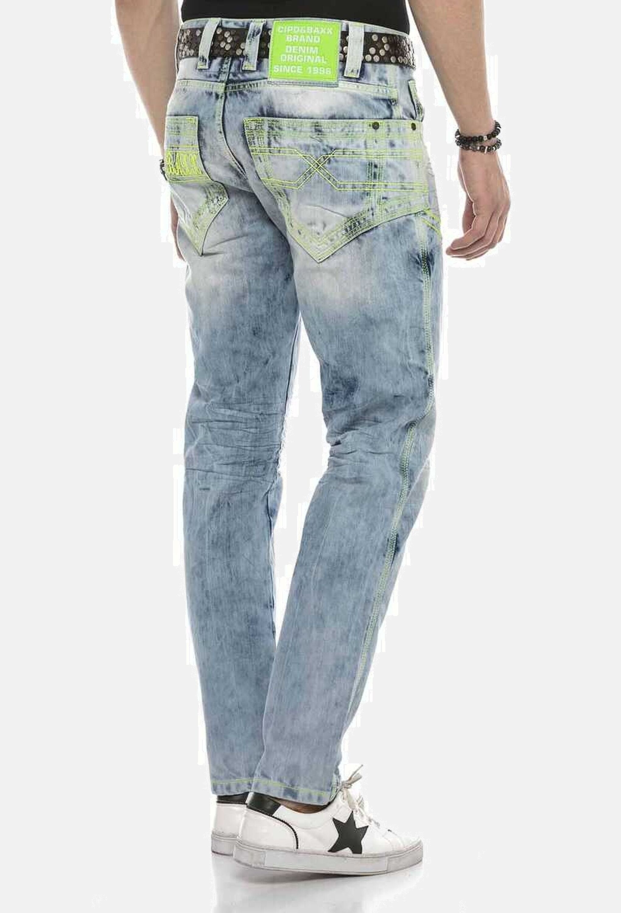 Cipo & Baxx Regular-fit-Jeans »Cipo & Baxx Jeans DENIM« bequeme Jeans mit heller Waschung, CD596