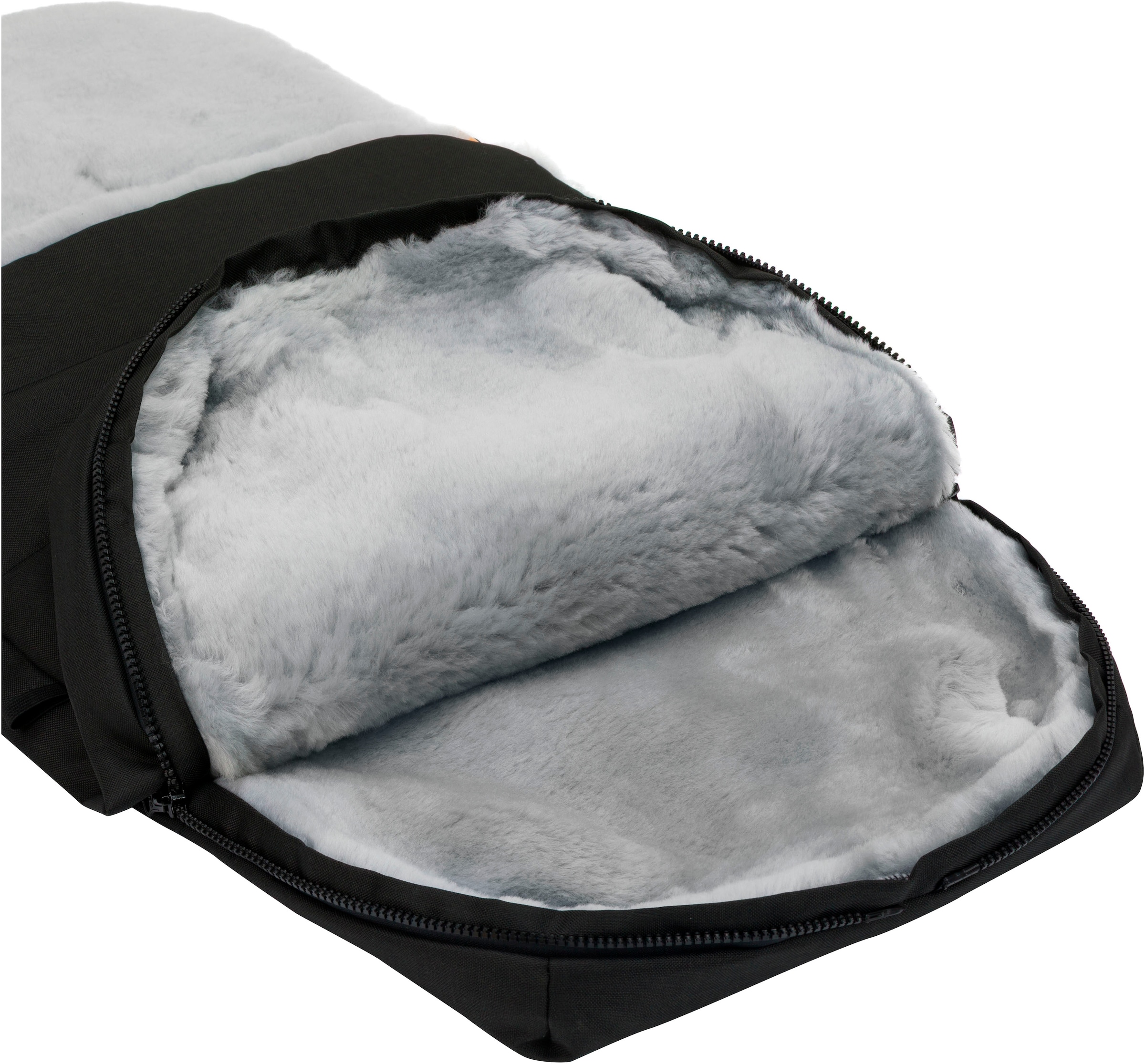 Fillikid Fußsack »Bernina Alpina, schwarz, Lammfell grau, Winterfußsack«