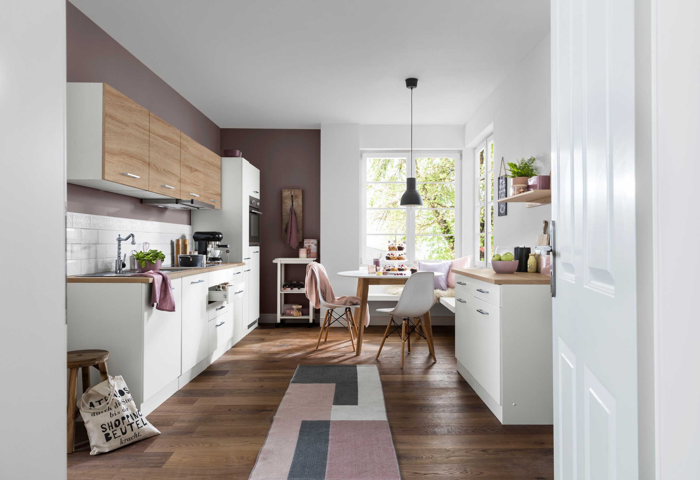 KOCHSTATION Küchenzeile »KS-Visby«, mit E-Geräten, Breite 330 cm inkl. Kühlschrank