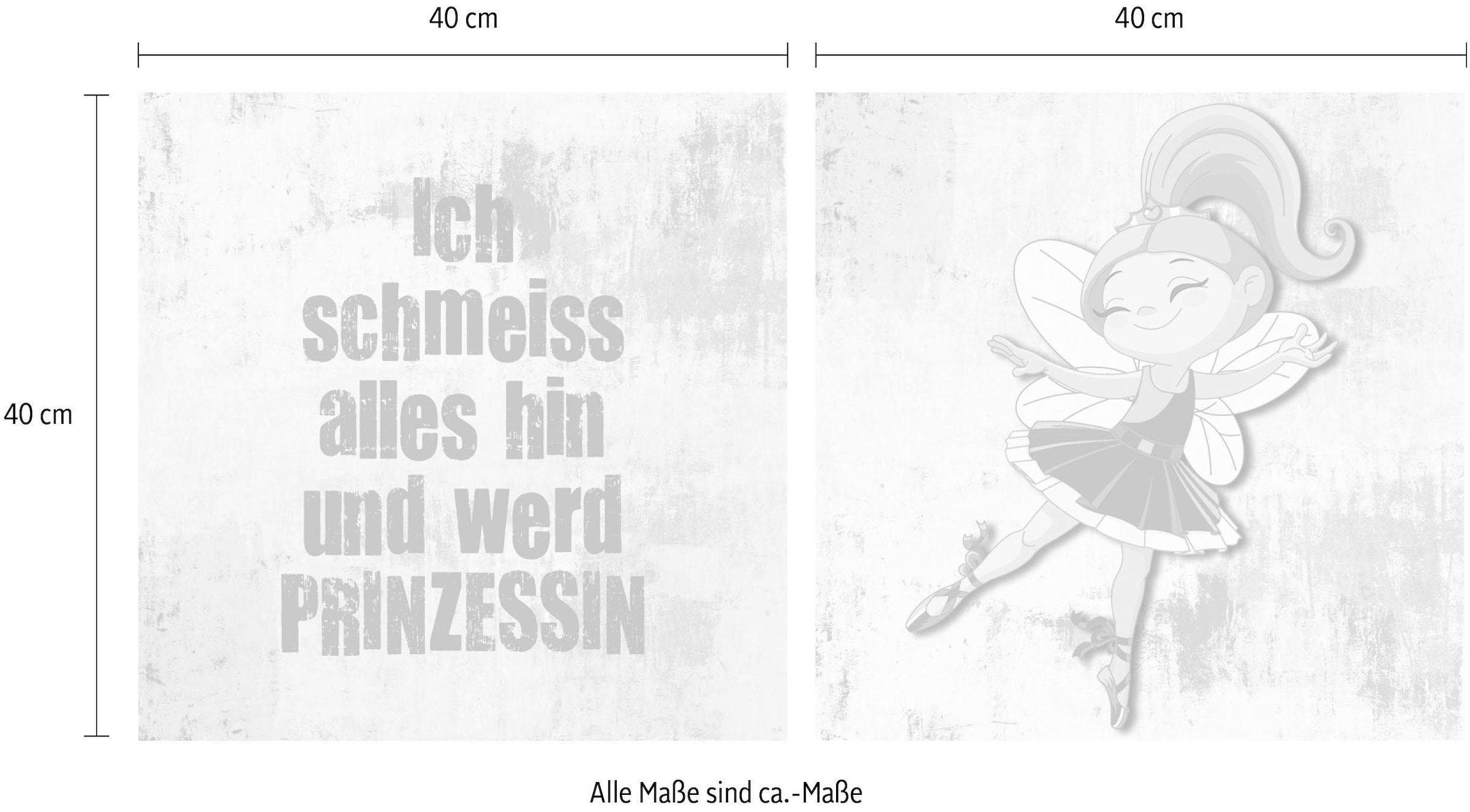 queence Leinwandbild »Prinzessin«, (Set), 2er-Set