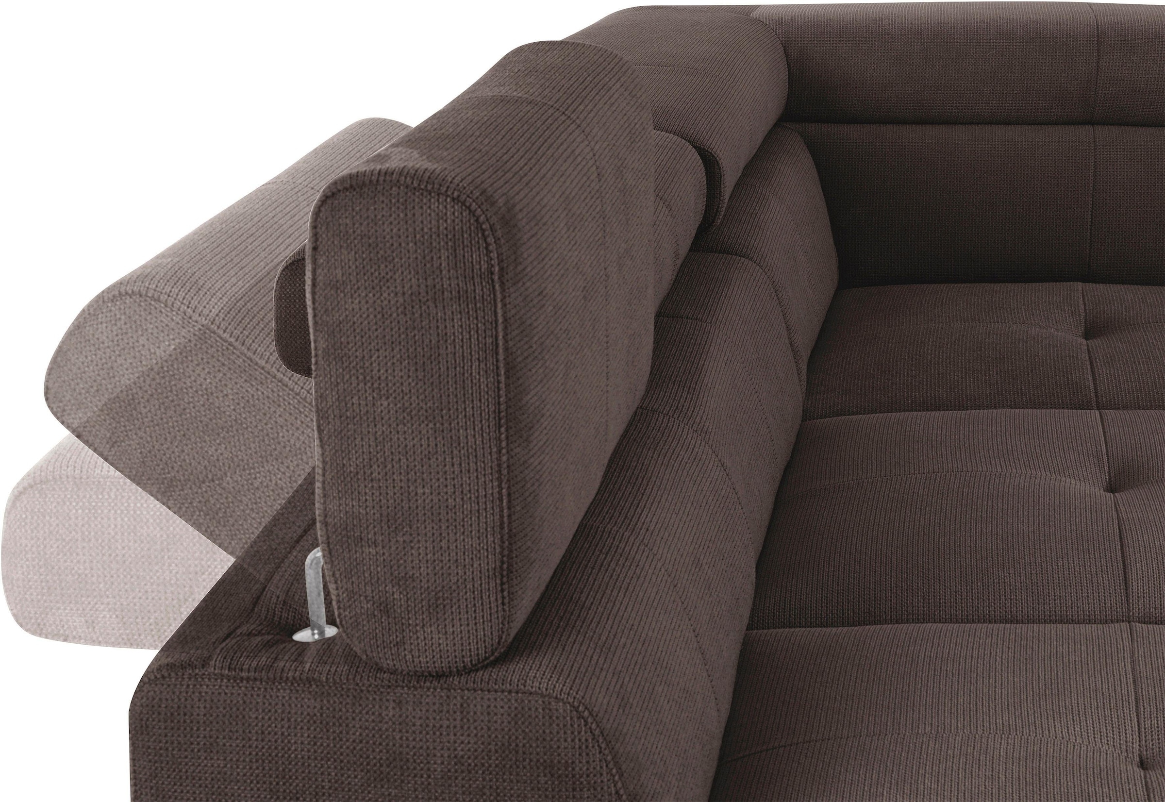 COTTA Polstergarnitur »Enterprise L-Form«, (Set), Set bestehend aus: Ecksofa mit Arm- & Kopfteilverstellung & Hocker