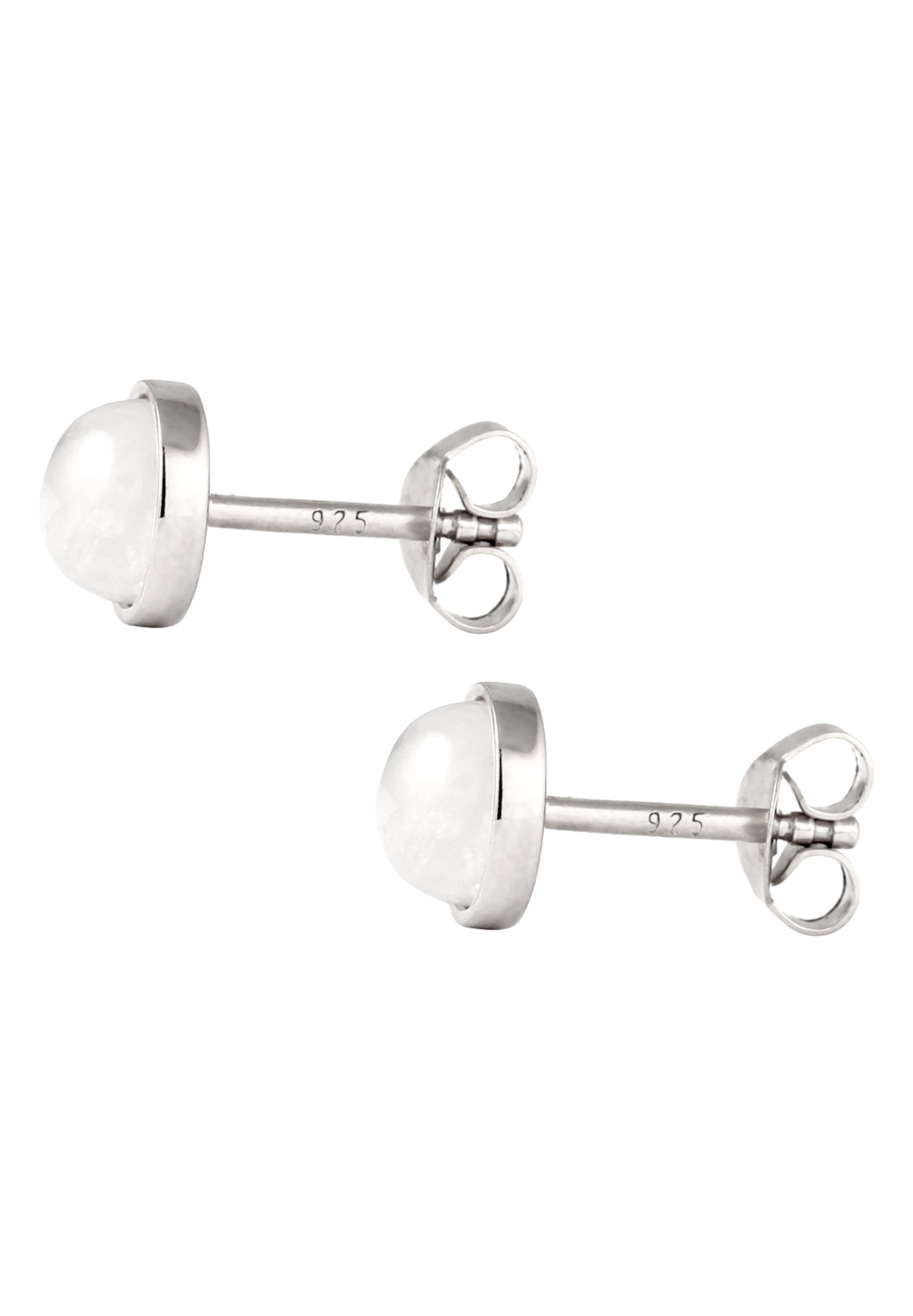Elli Paar Ohrstecker »Ohrringe Ohrstecker Mondstein Weiß 925 Sterling Silber vergoldet«