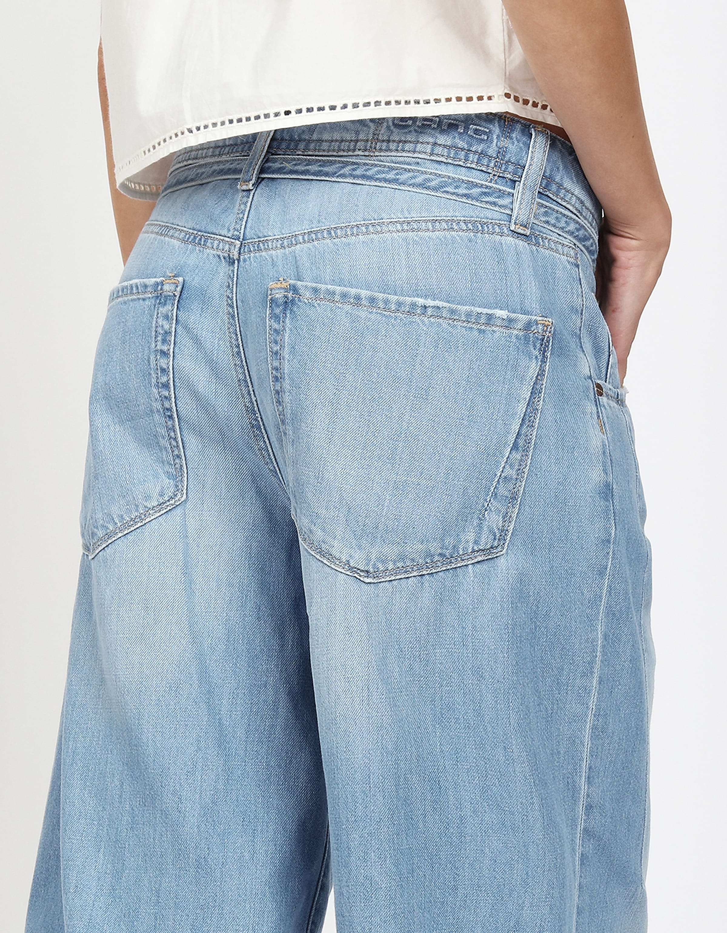 GANG Bermudas »94CLAIRE BERMUDA«  mit Bindegürtel, Denim