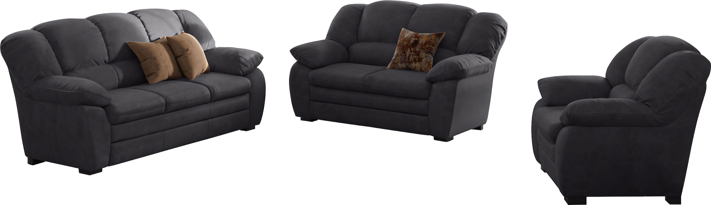 COTTA Polstergarnitur »Casino, Sofa Set, 3-2-1 Sitzer, Wohnzimmer Garnitur«, (Set, 3 tlg.), 3-teilig, Sessel, 2-Sitzer, 2,5-Sitzer, hohe Rückenlehne
