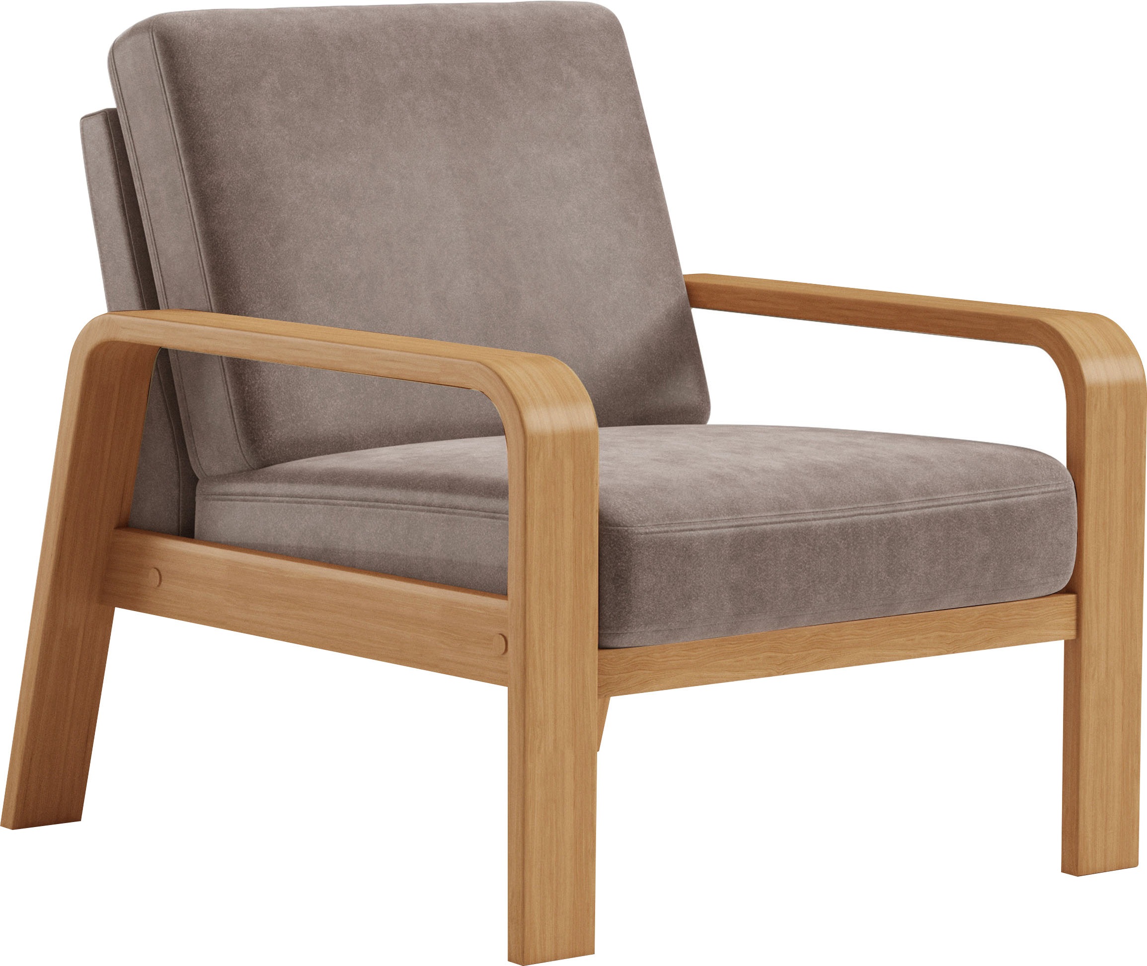 sit&more Sessel »Kolding«, Armlehnen aus eichefarbigem Buchenholz, verschiedene Bezüge und Farben