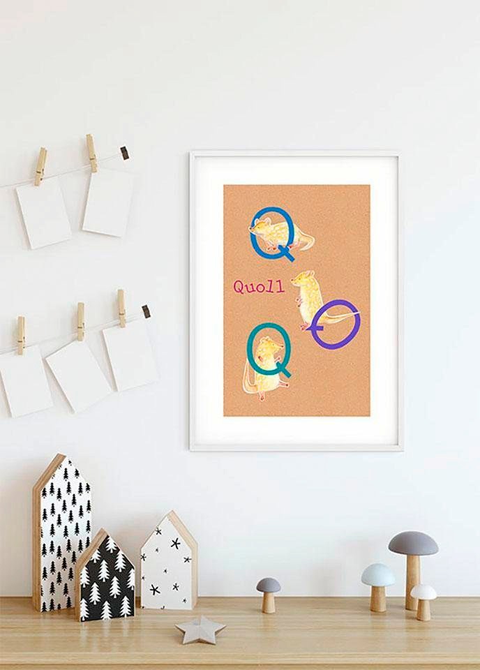 Komar Bild »ABC Animal Q«, Buchstaben, (1 St.), Wandbild zur Dekoration - ohne Rahmen
