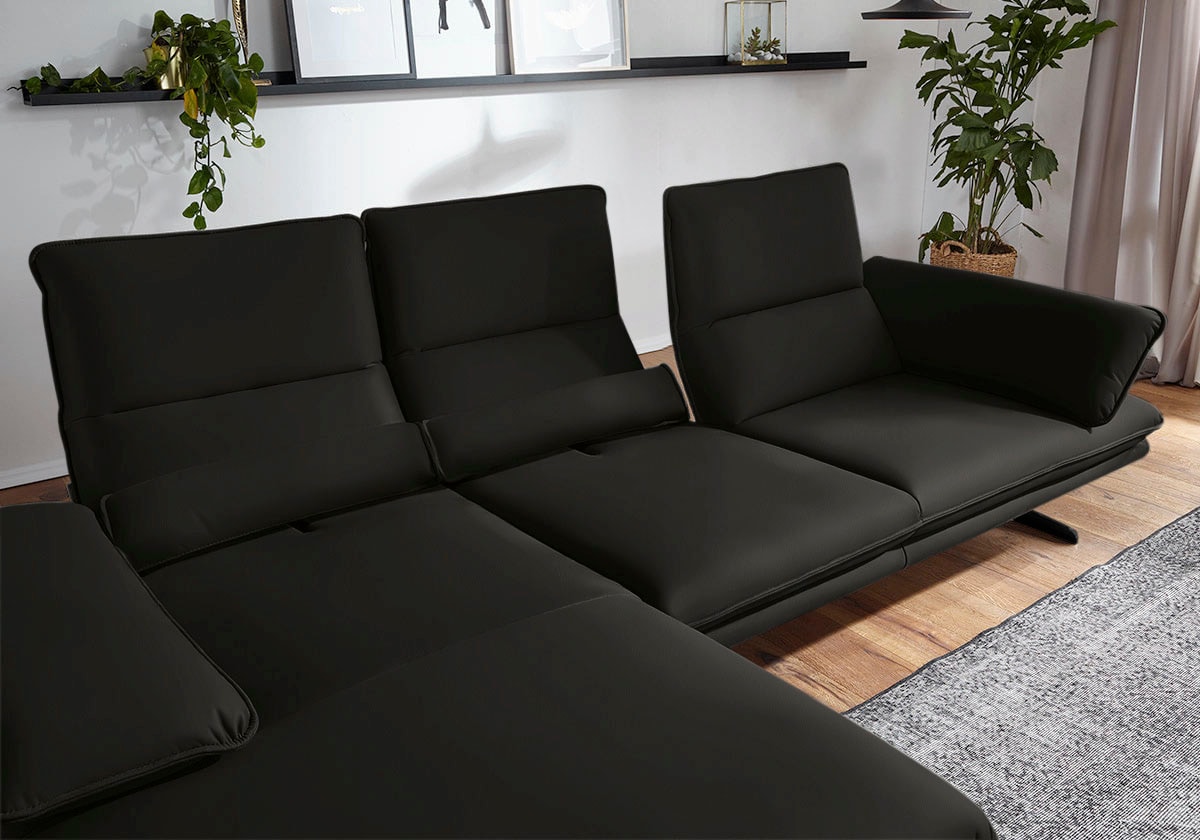 W.SCHILLIG Ecksofa »broadway, Designsofa mit tollem Sitzkomfort«, Sitztiefenverstellung, Kopfteil- & Seitenteilverstellung, Breite 291cm