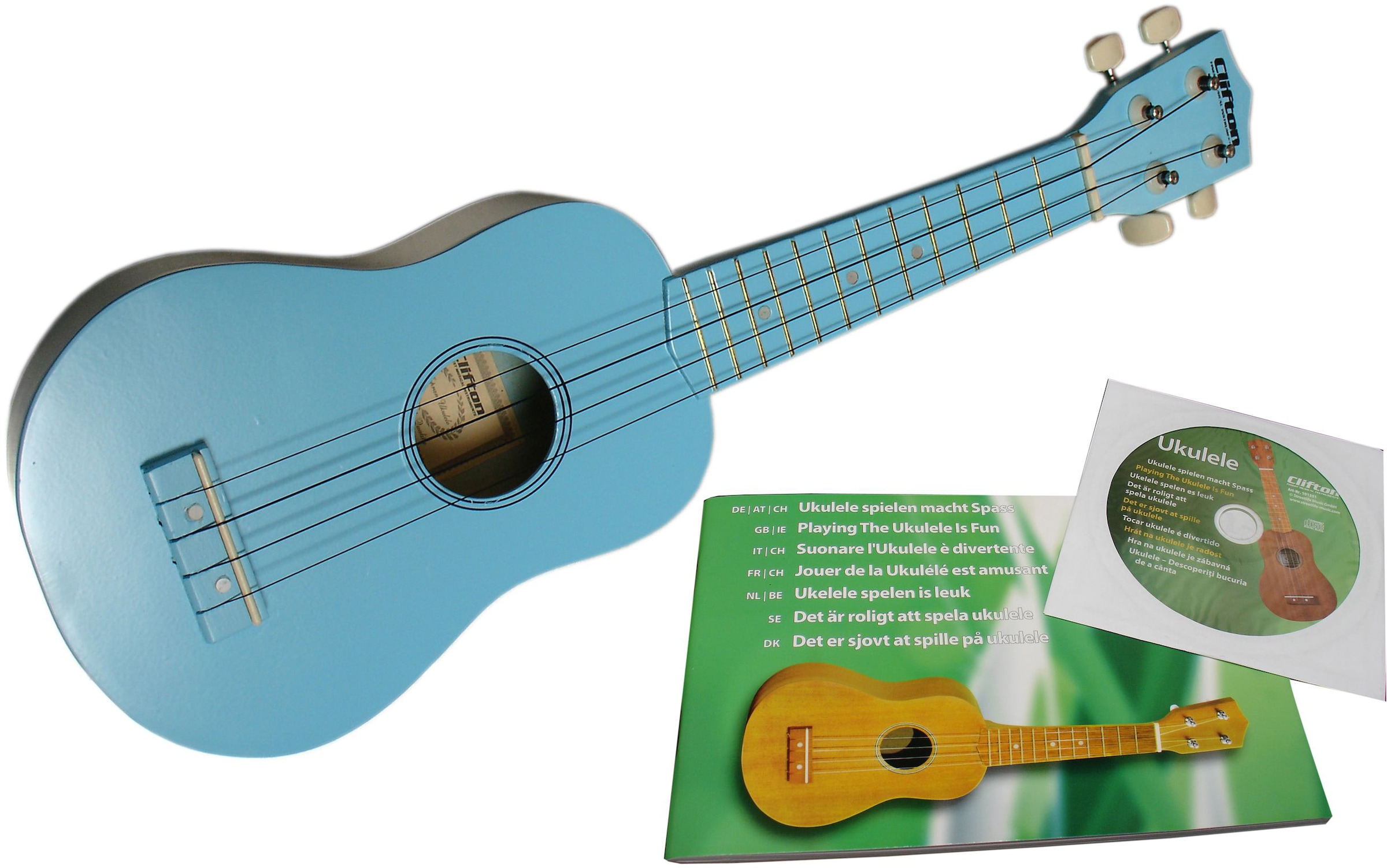 Ukulele »Sopran Ukulele mit Buch und CD, blau«