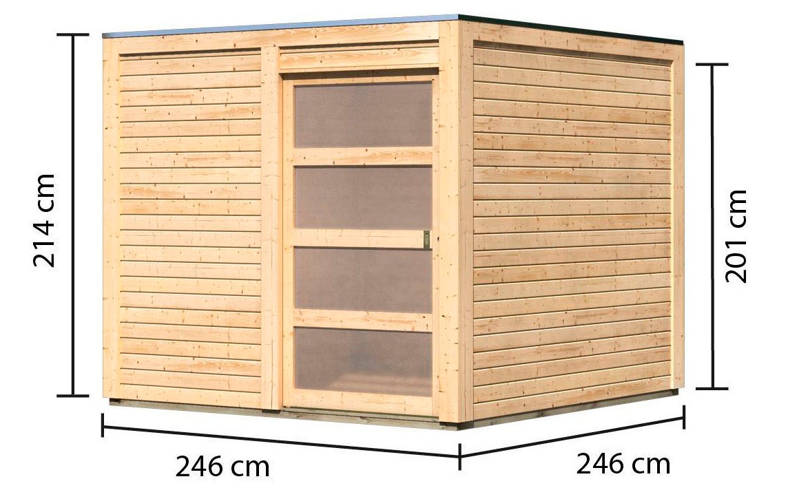 Karibu Gartenhaus »Quellsee 1« naturbelassen oder terragrau