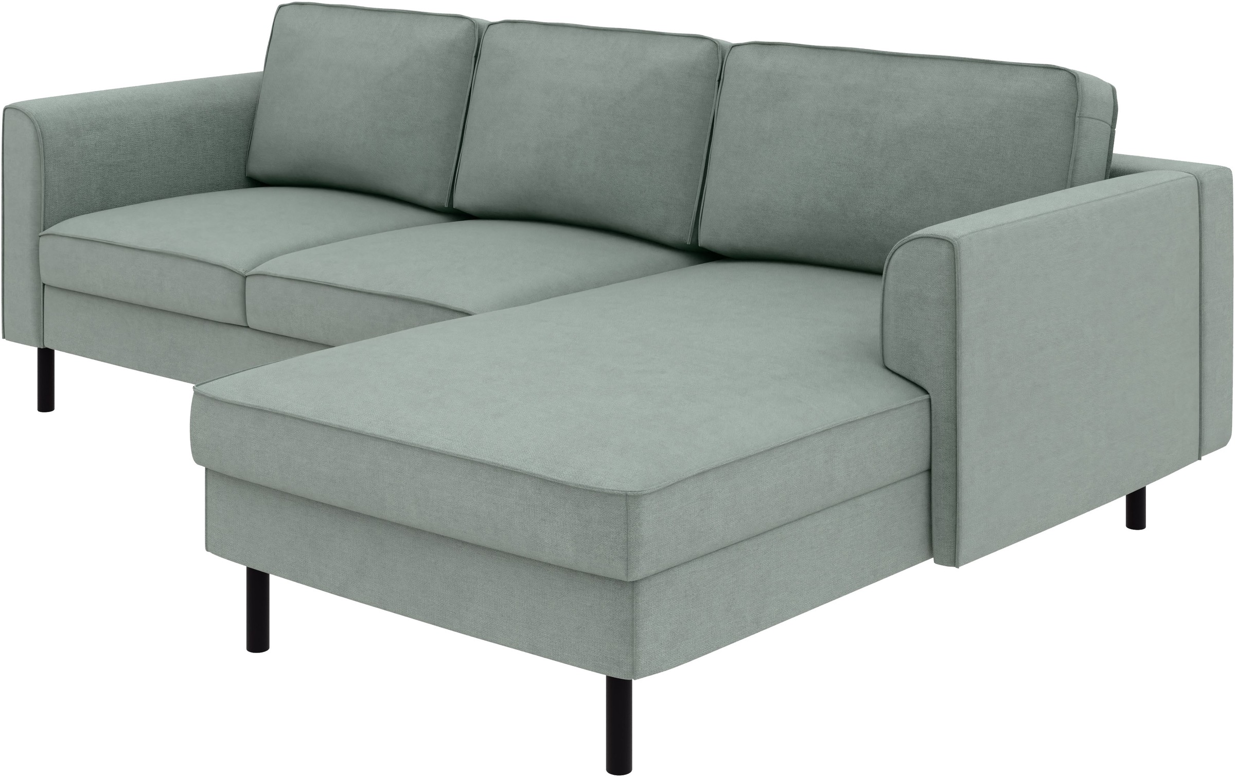Home affaire Ecksofa »Booster II, whlw. mit Schlaffunktion & Bettkasten, Fuß schwarz« Recamiere beidseitig montierbar, Sofa in L-Form, 232 cm