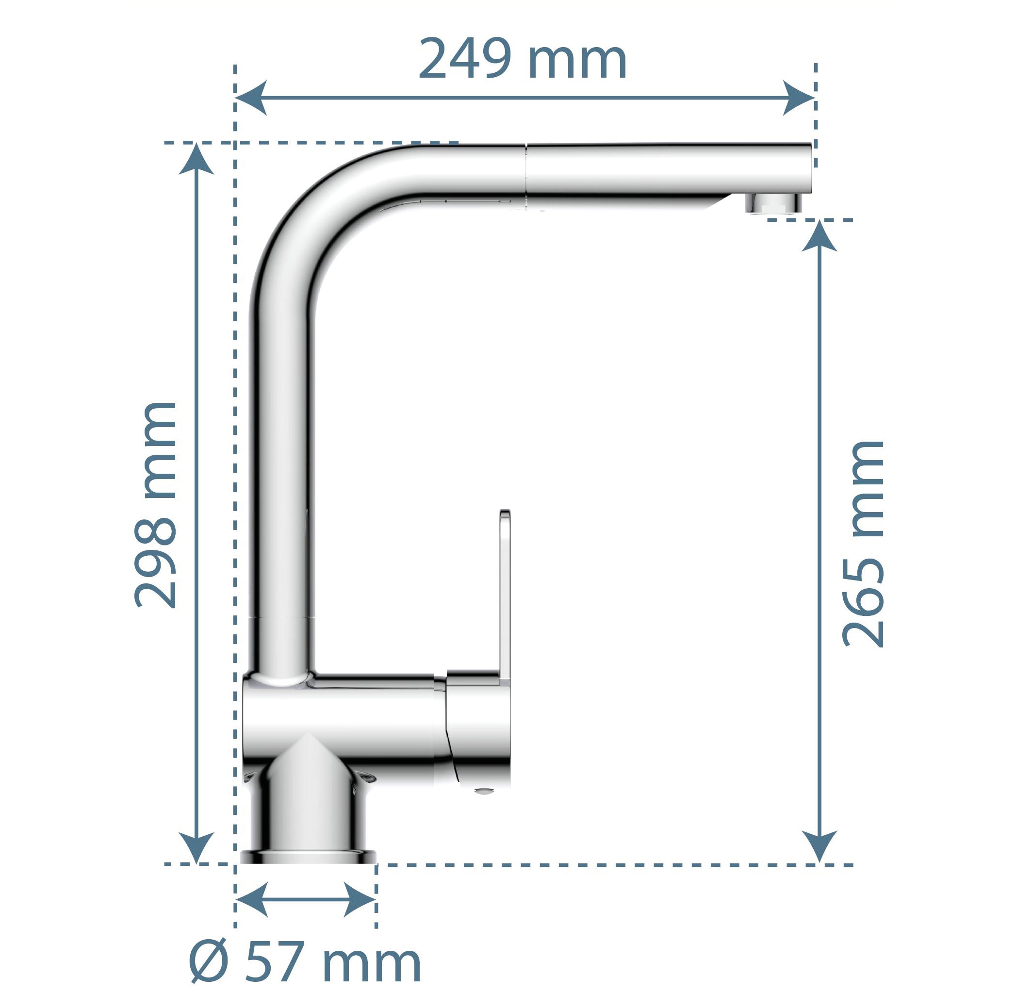 Schütte Spültischarmatur »LONDON« Hochdruckarmatur mit Cold-Start-Funkt., 360° schwenkbar, herausziehbar