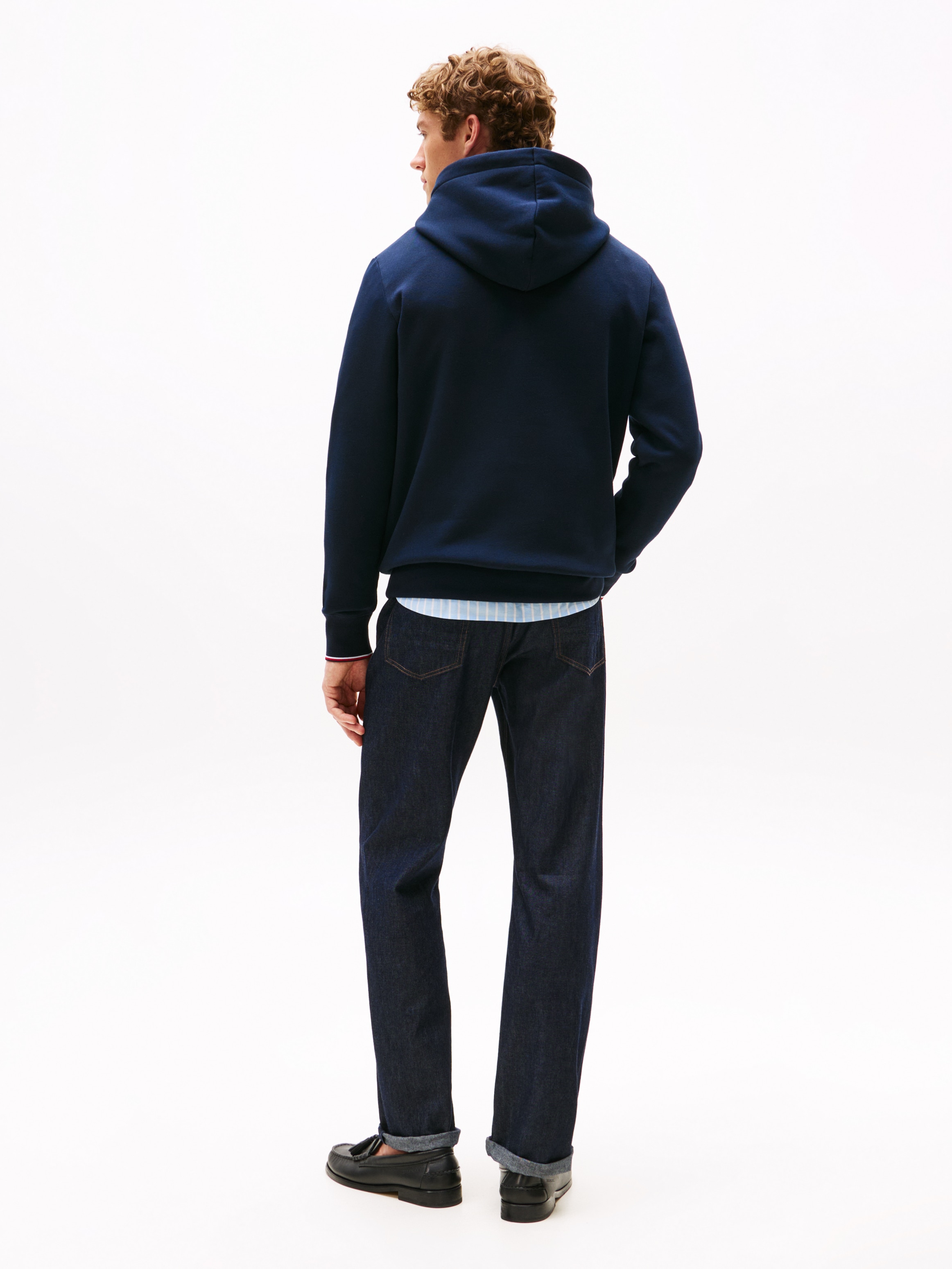 Tommy Hilfiger Hoodie »TOMMY LOGO TIPPED HOODY« Tommy-Tape innen am Ausschnitt, Flag-Stickerei am Ärmel