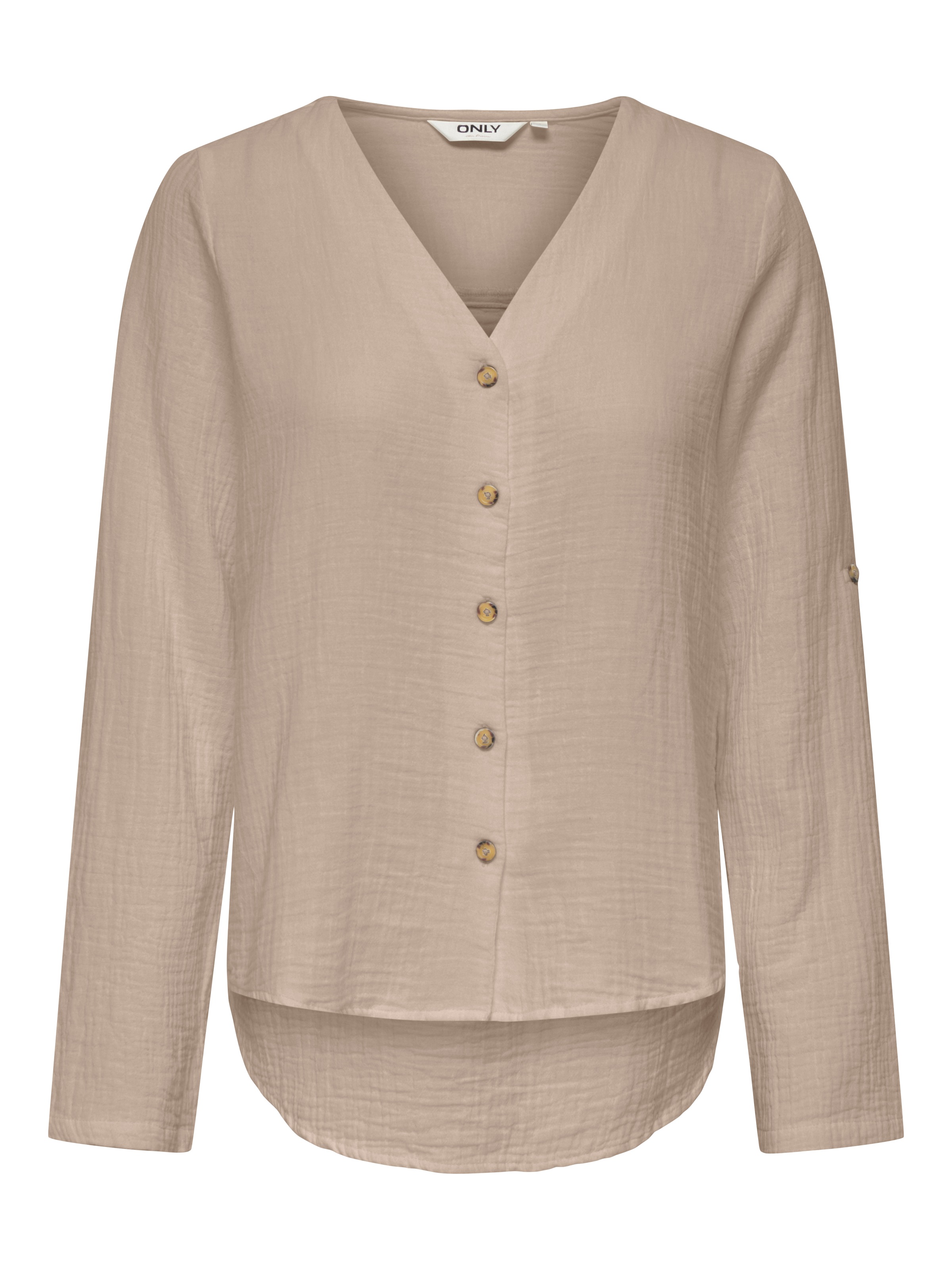 ONLY Langarmbluse »ONLTHYRA LIFE V-NECK L/S SHIRT NOOS WVN« Baumwolle, regular fit