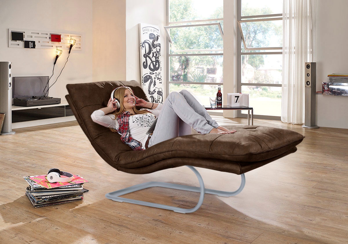 W.SCHILLIG Relaxliege »daily dreams« in Waffelkissen-Optik, wahlweise mit Motor, silber matt, in 2 Breiten