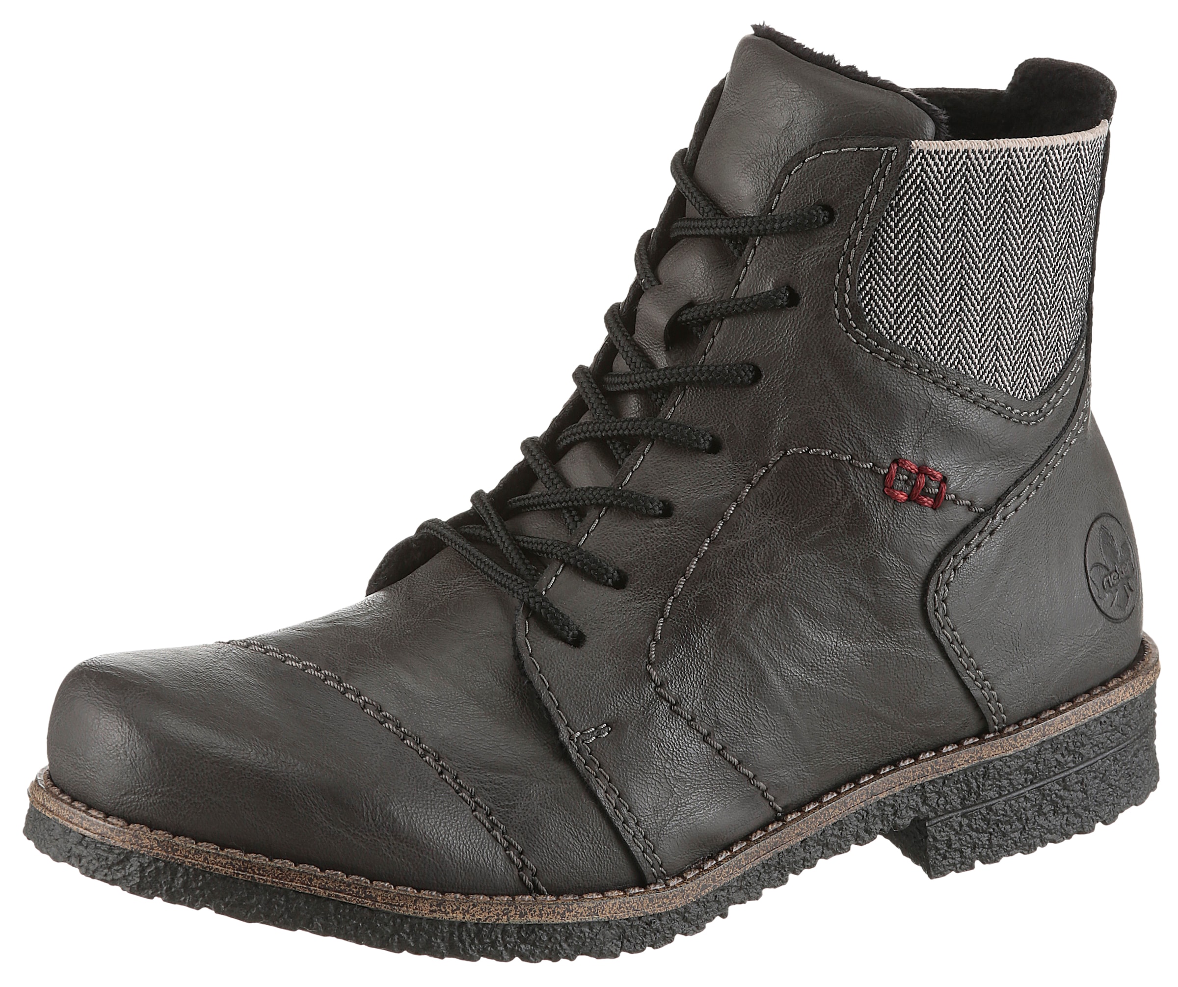 Rieker Schnürstiefelette  Schnürboots, Herbststiefelette, Blockabsatz, mit weicher Innensohle