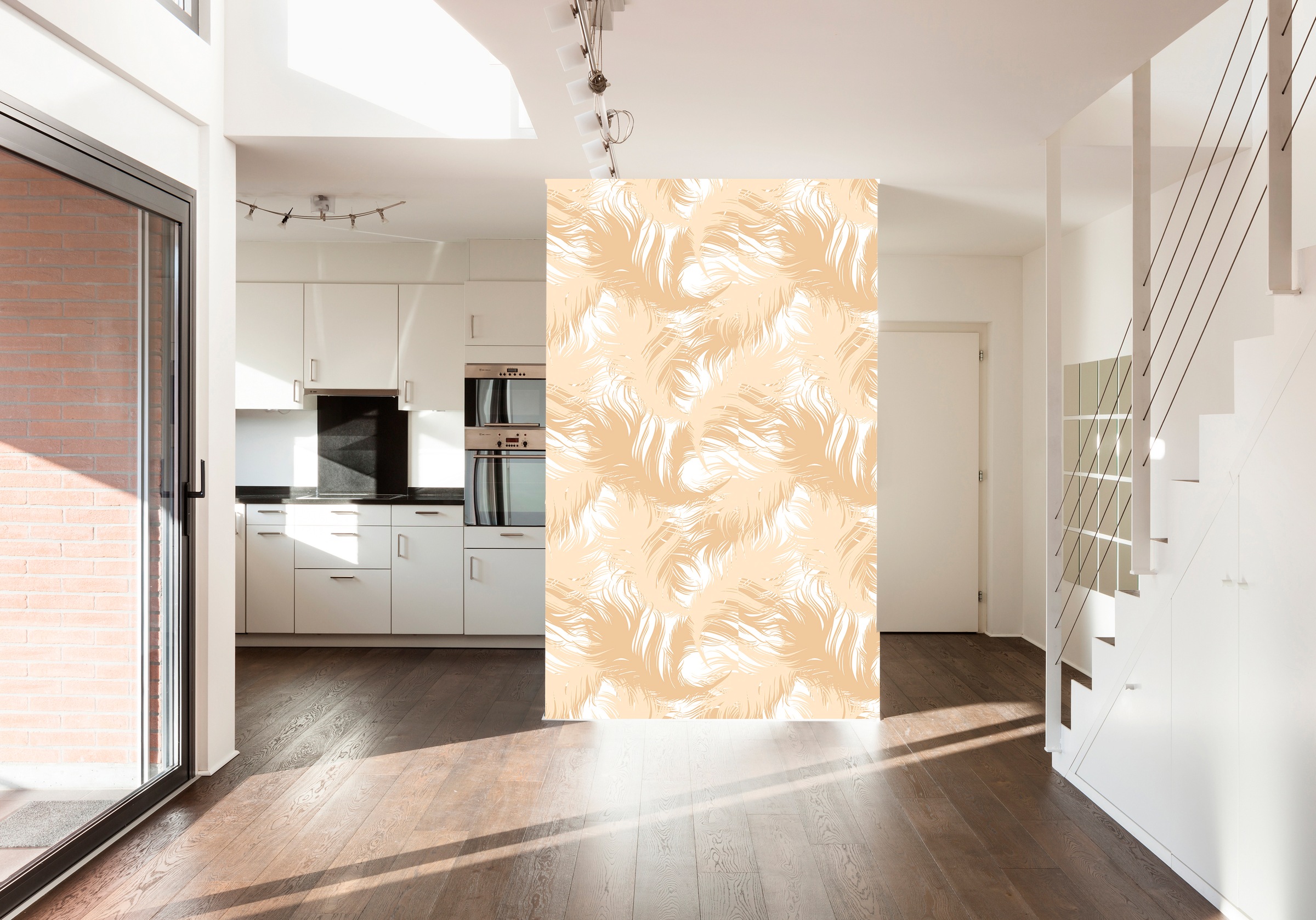 queence Vinyltapete »Ford«, bedruckt-Motiv-botanisch-floral-gemustert-natürlich, 90x250cm, selbstklebend, kinderleichte Anbringung, Sticker